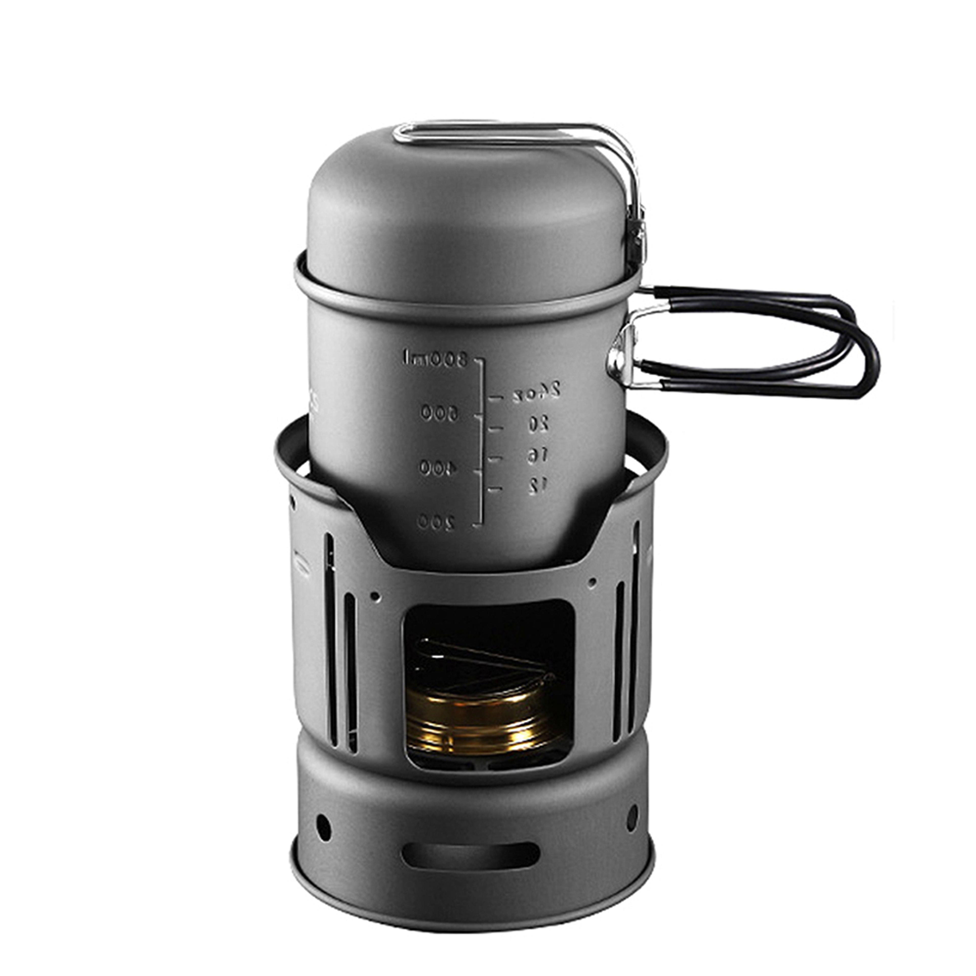 outdoor alcohol camping stove stainless steel & aluminum alloy cooking stove for hiking, bbq, and picnic adventures