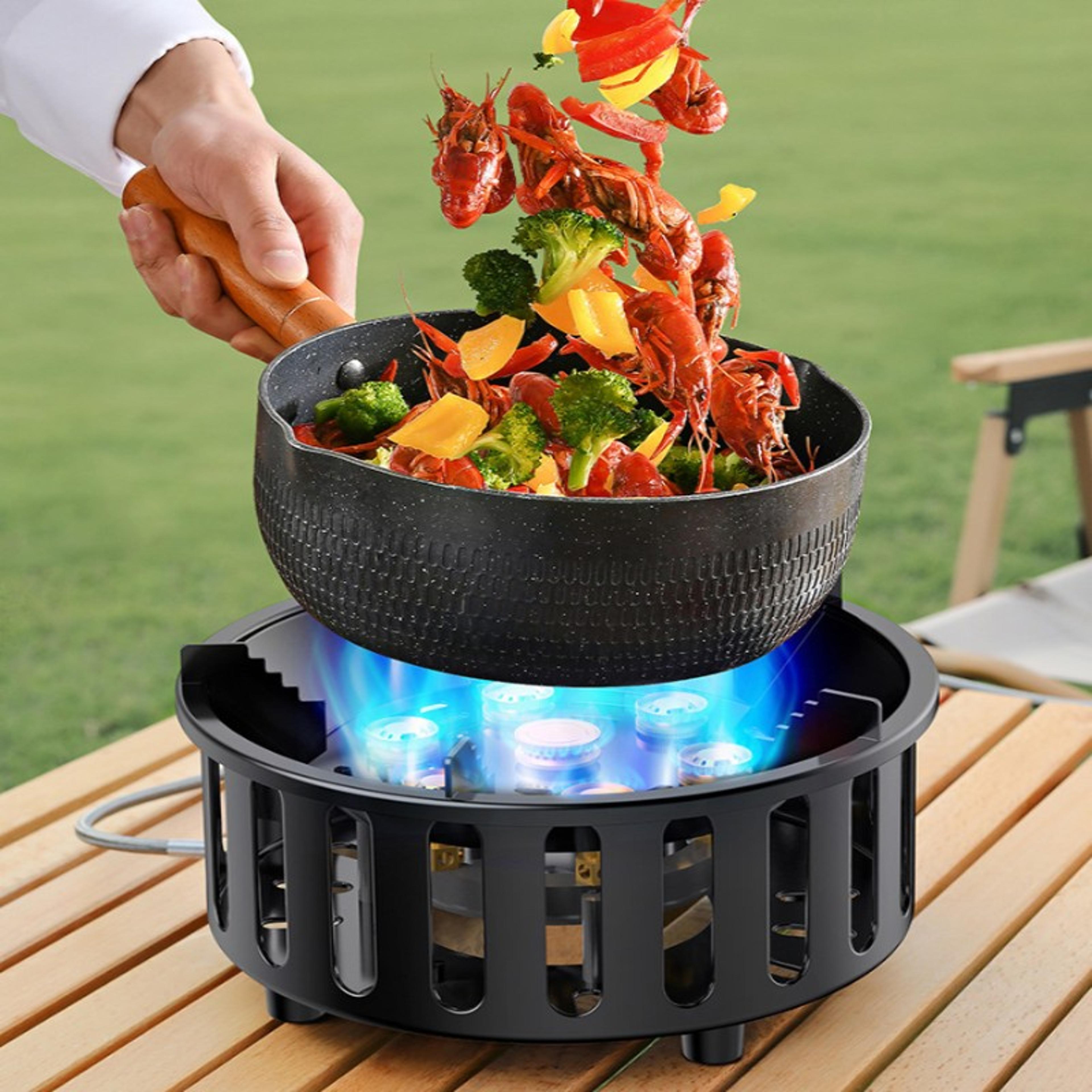 portable gas stove with windproof electronic ignition high-power camping burner for outdoor adventures