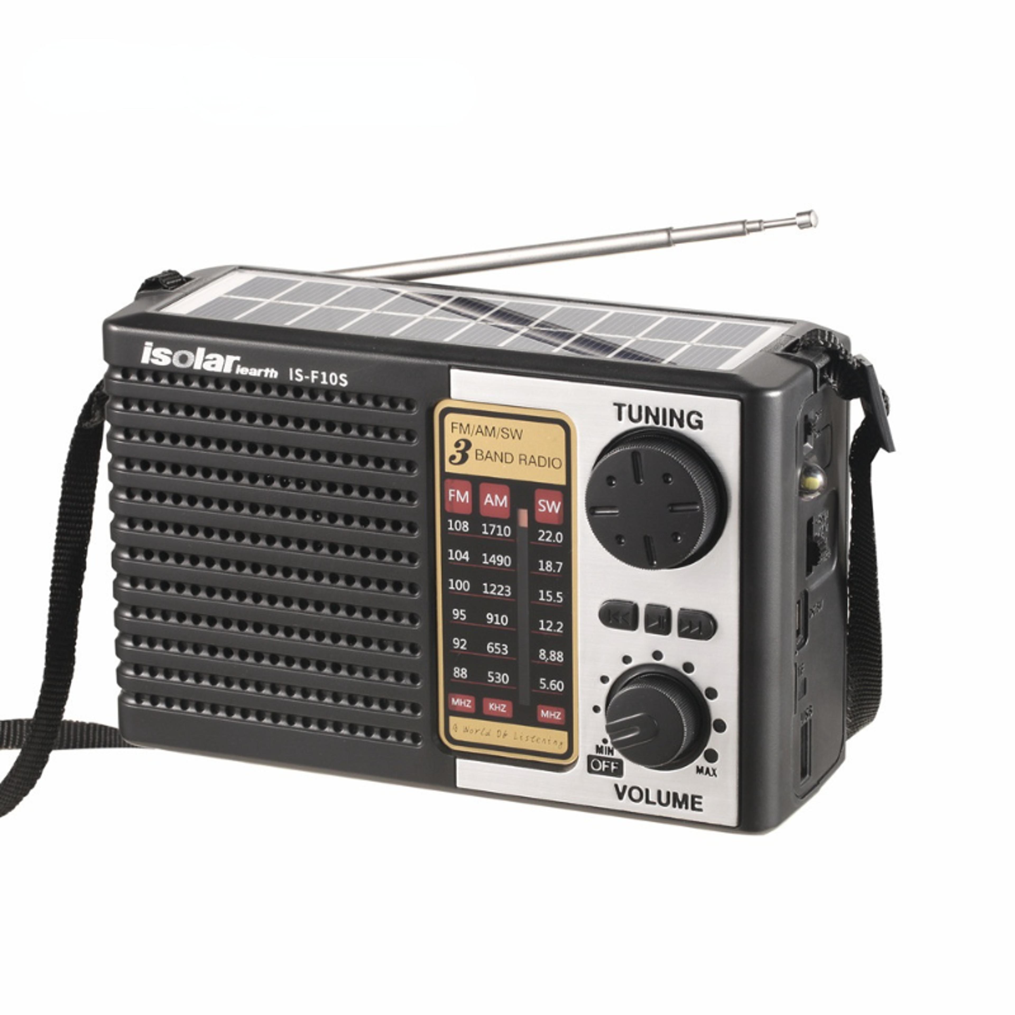 solar emergency radio with bluetooth speaker & led flashlight portable survival radio