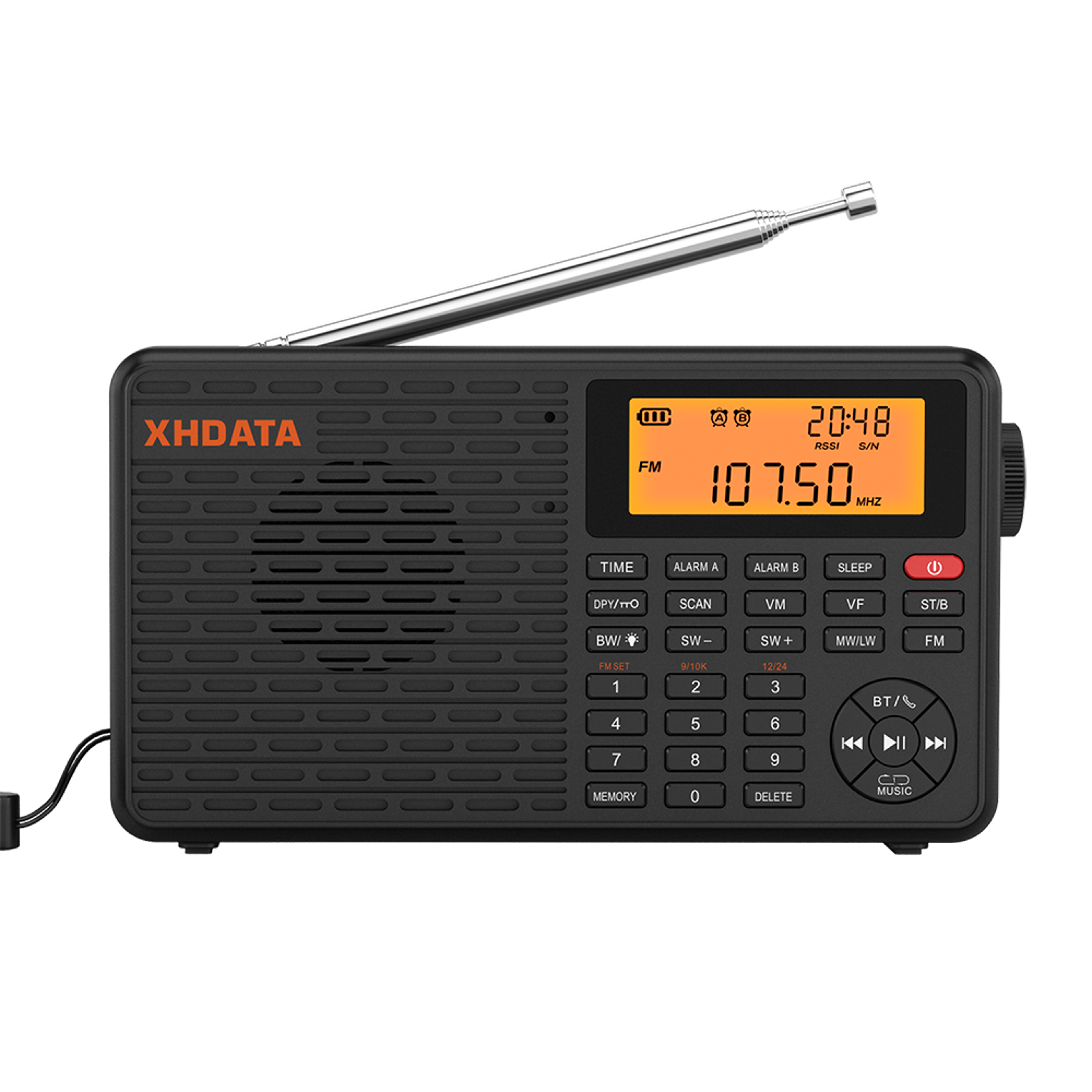 portable bluetooth radio with am fm sw mw digital tuning and tf card player