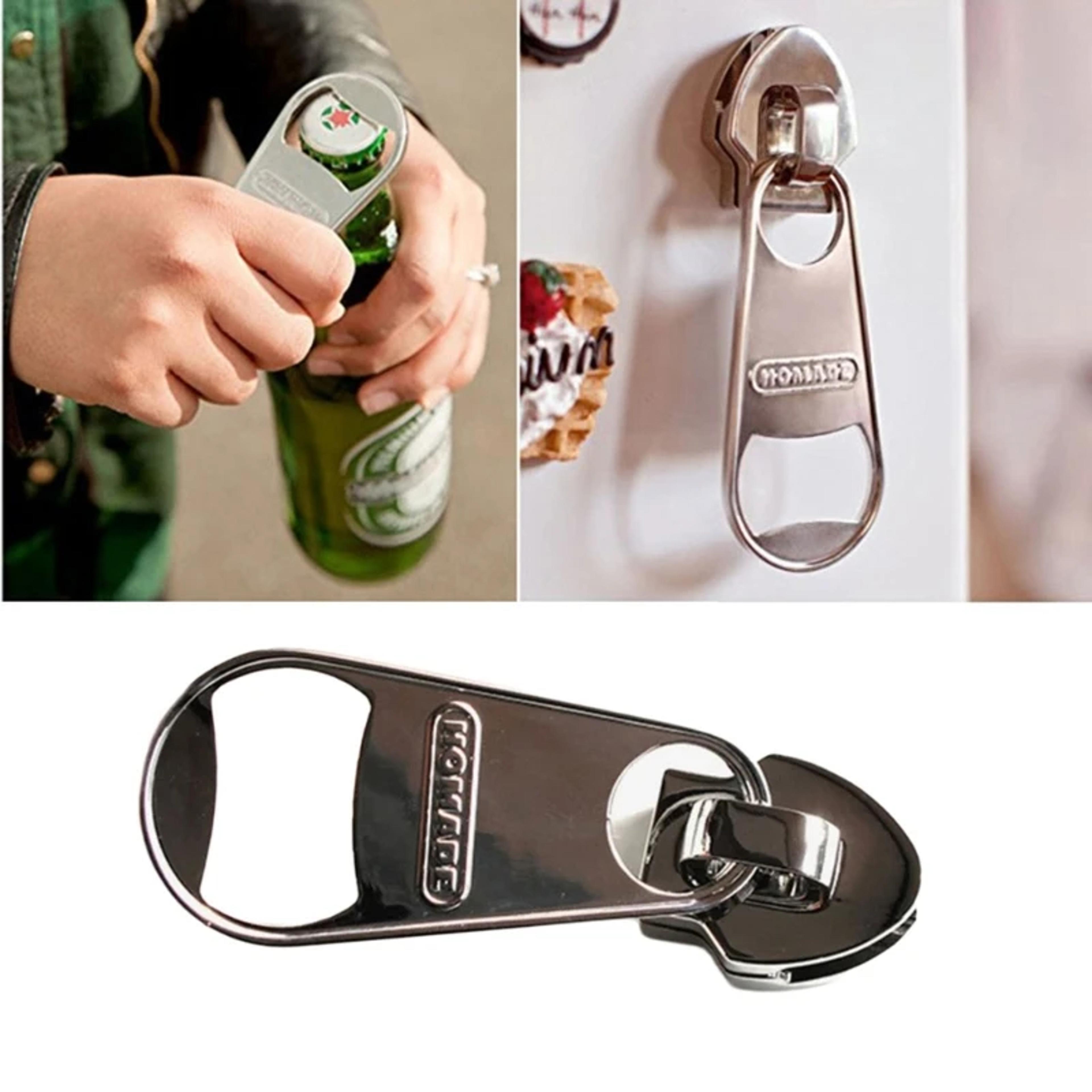 decorative zipper style handheld bottle opener tool & beverage can opener