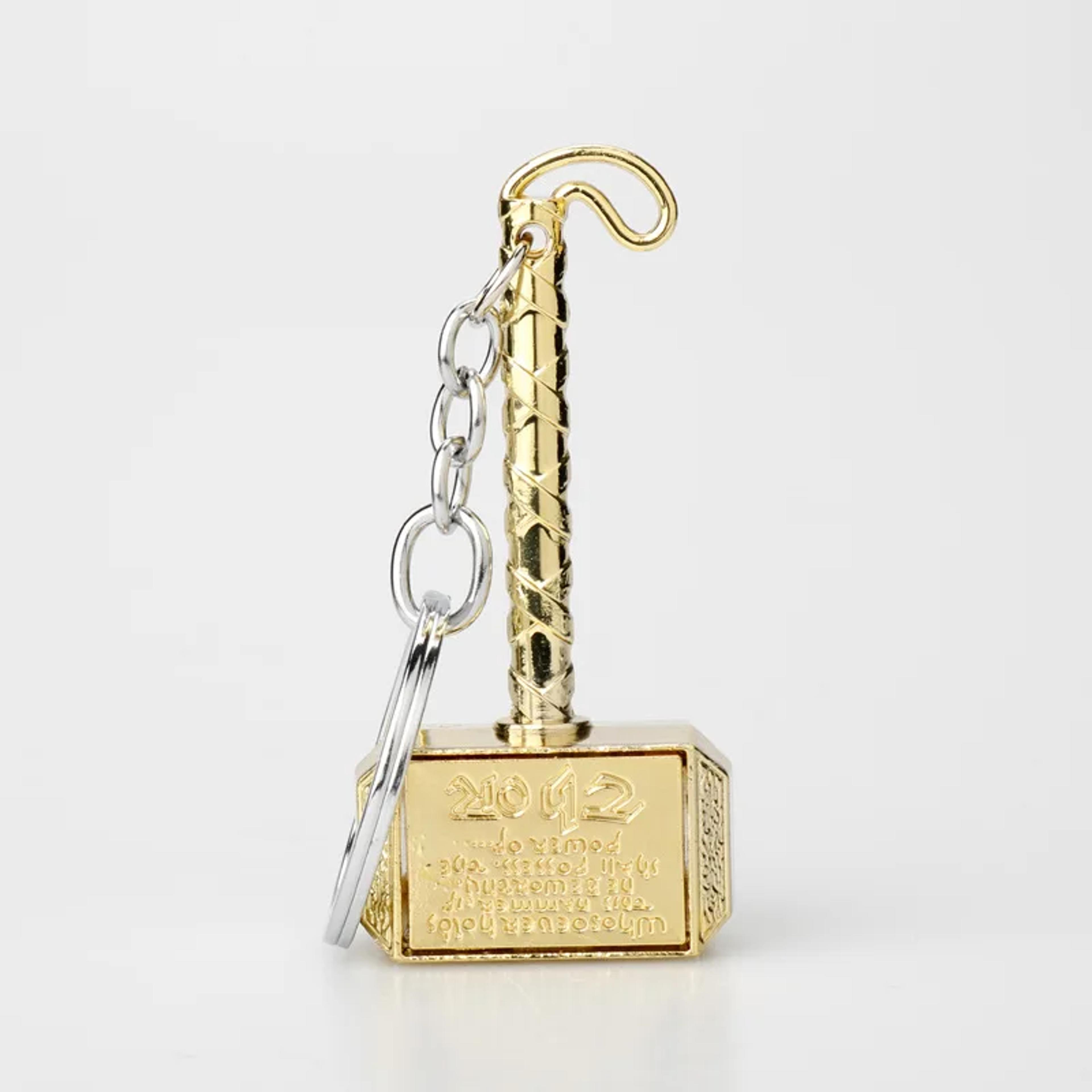 thor hammer bottle opener keychain metal cosplay key holder & marvel fan gift