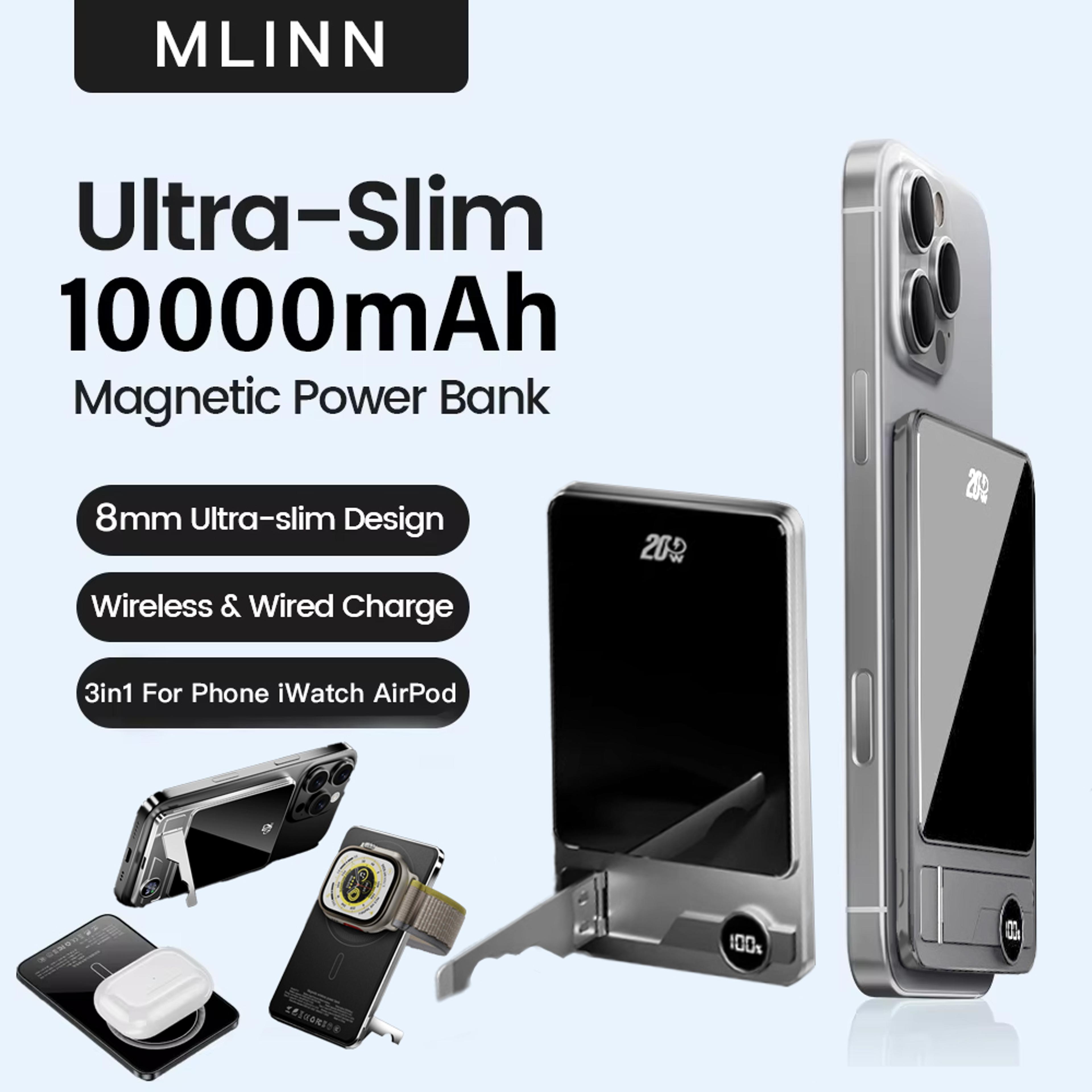 ultra slim wireless power bank fast charging portable battery