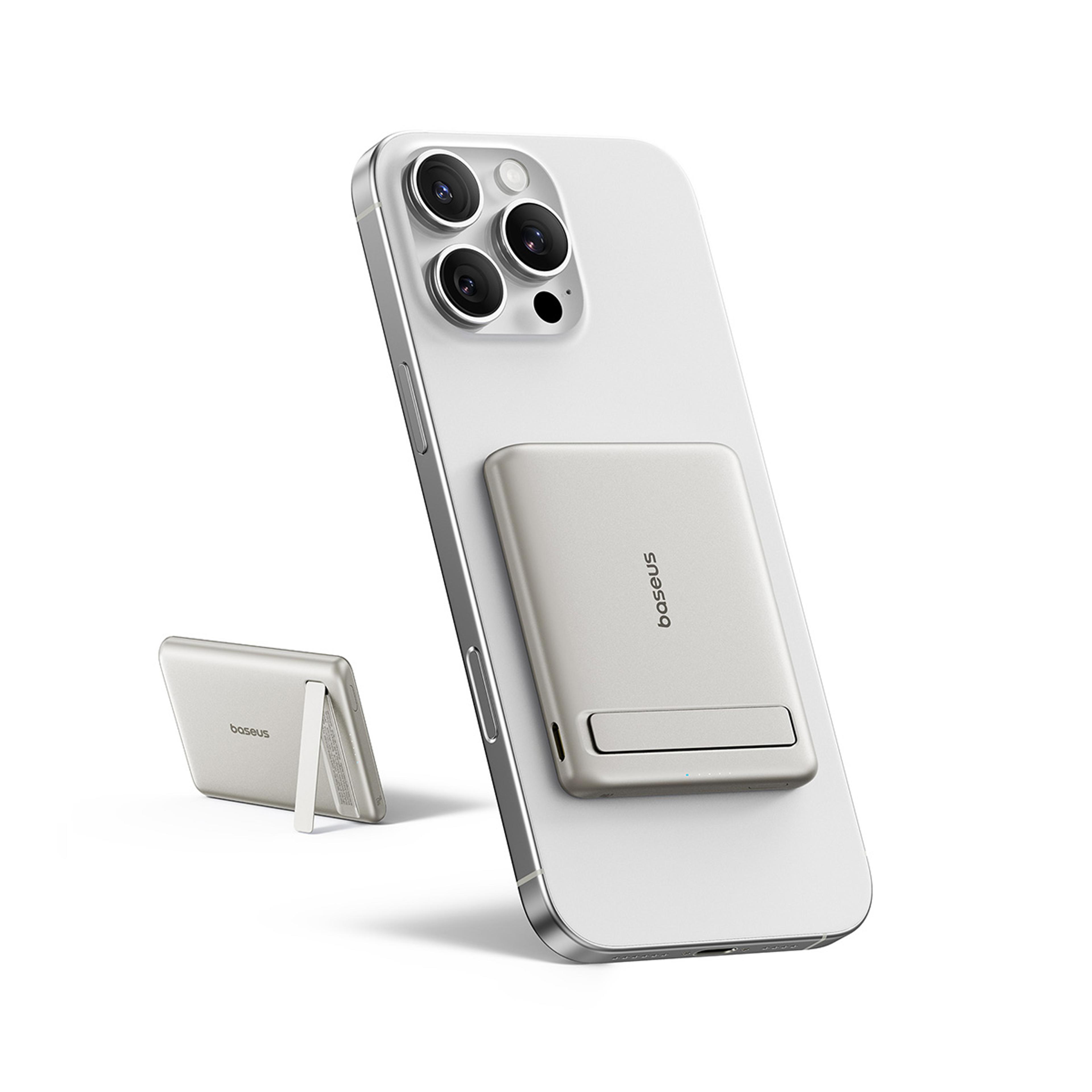 magnetic wireless power bank with kickstand & fast charging