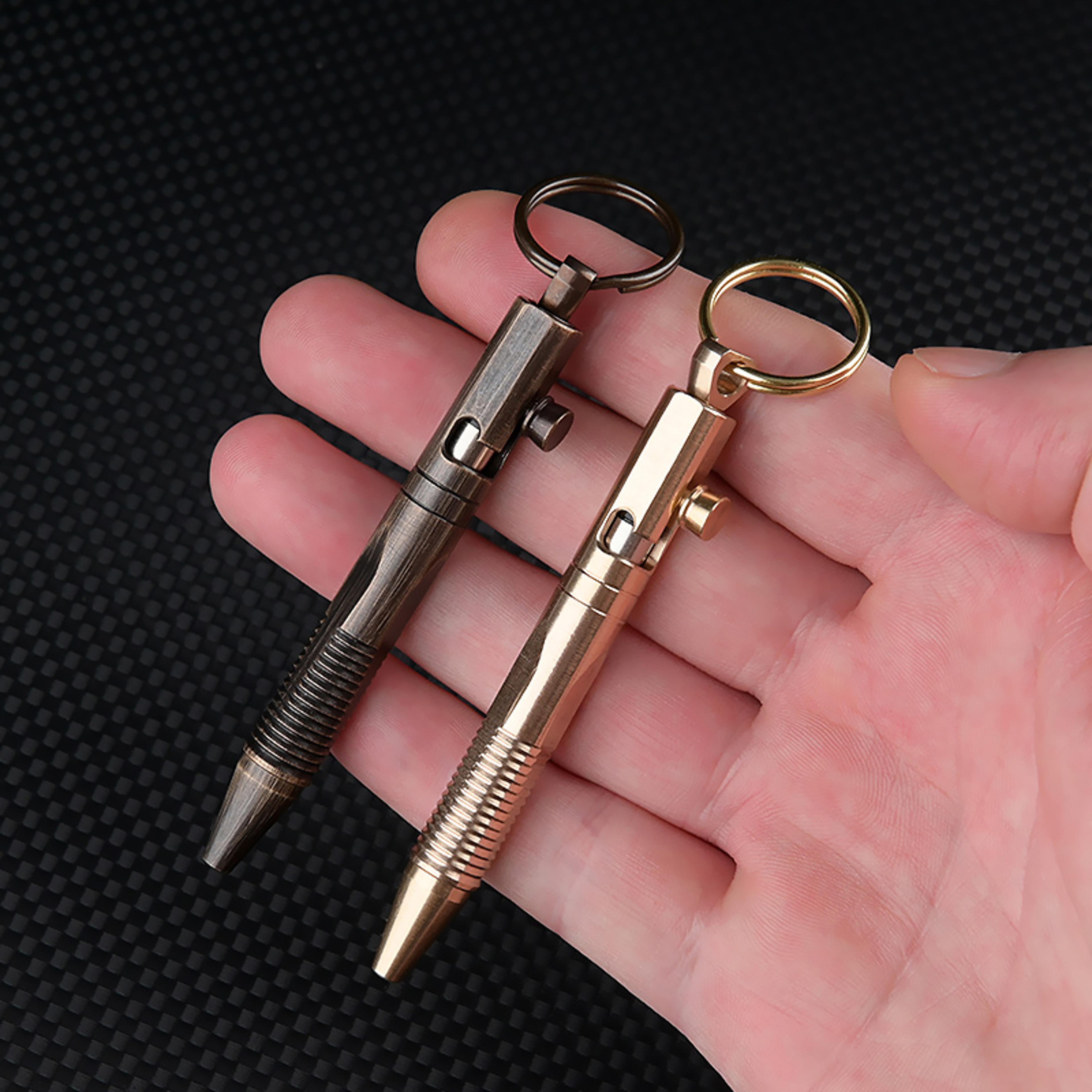 brass mini edc keychain pen compact everyday carry tactical travel pocket pen