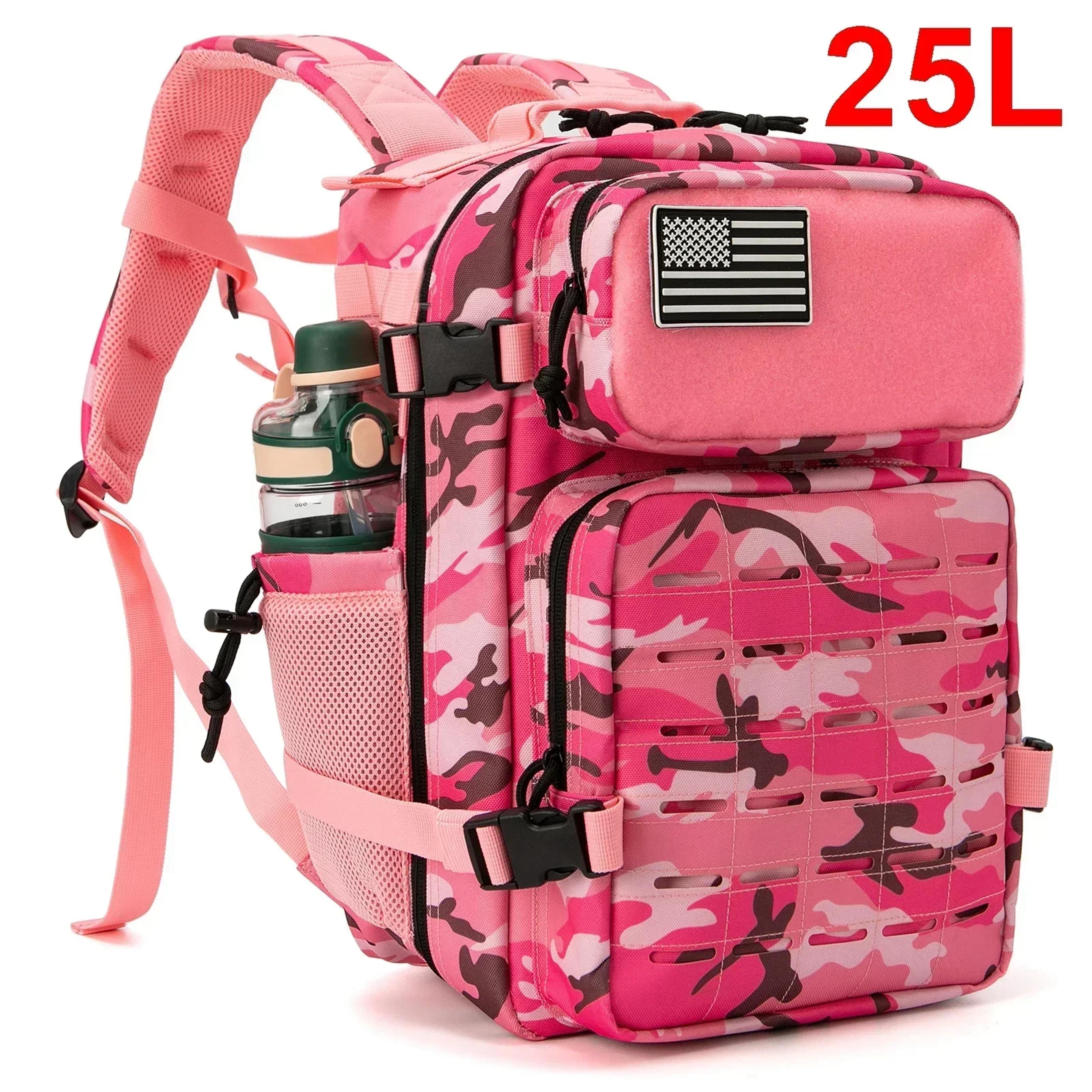 tactical outdoor backpack for hiking, gym & school with dual cup holder