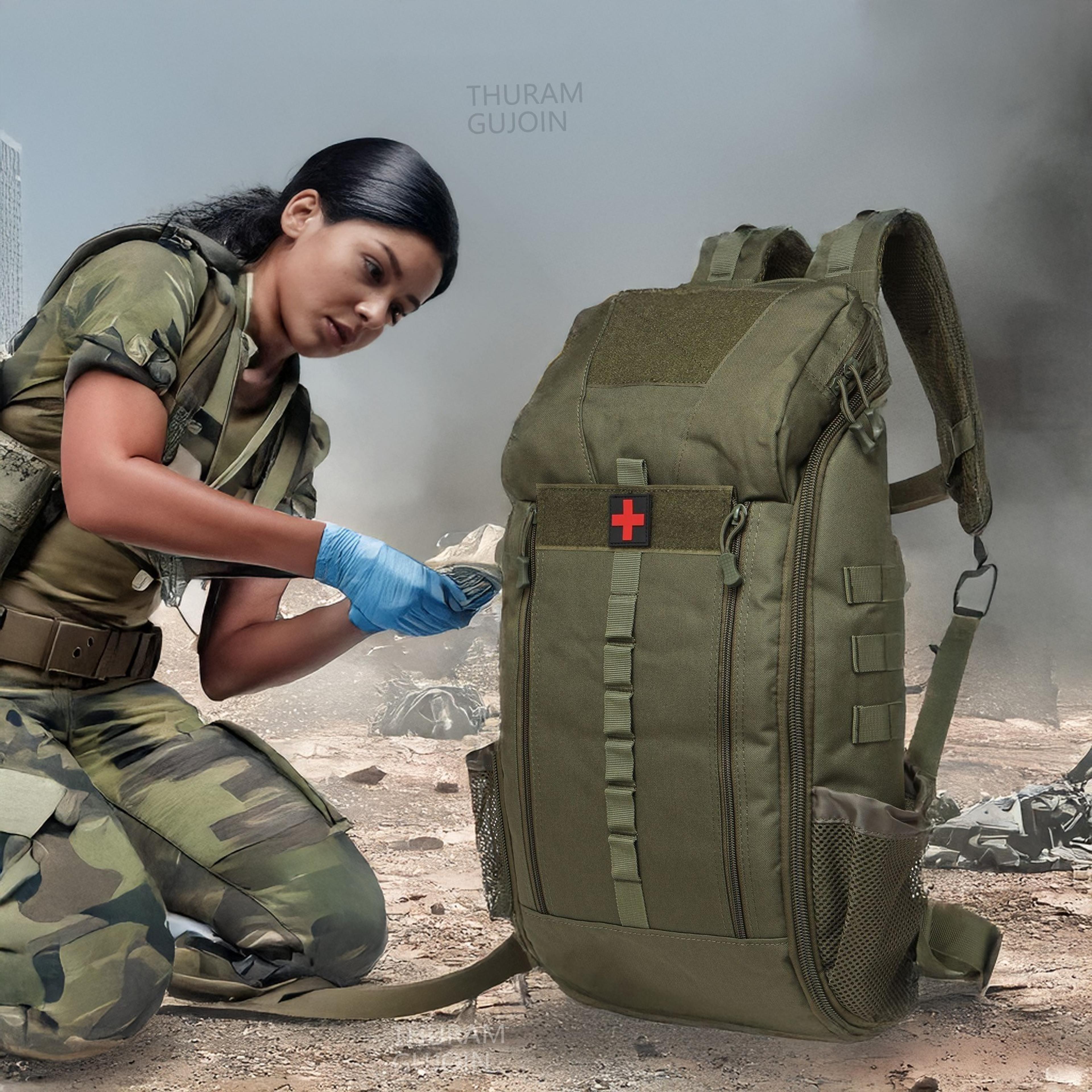 all in one outdoor medical bag waterproof tactical first aid backpack for hiking, camping & emergency