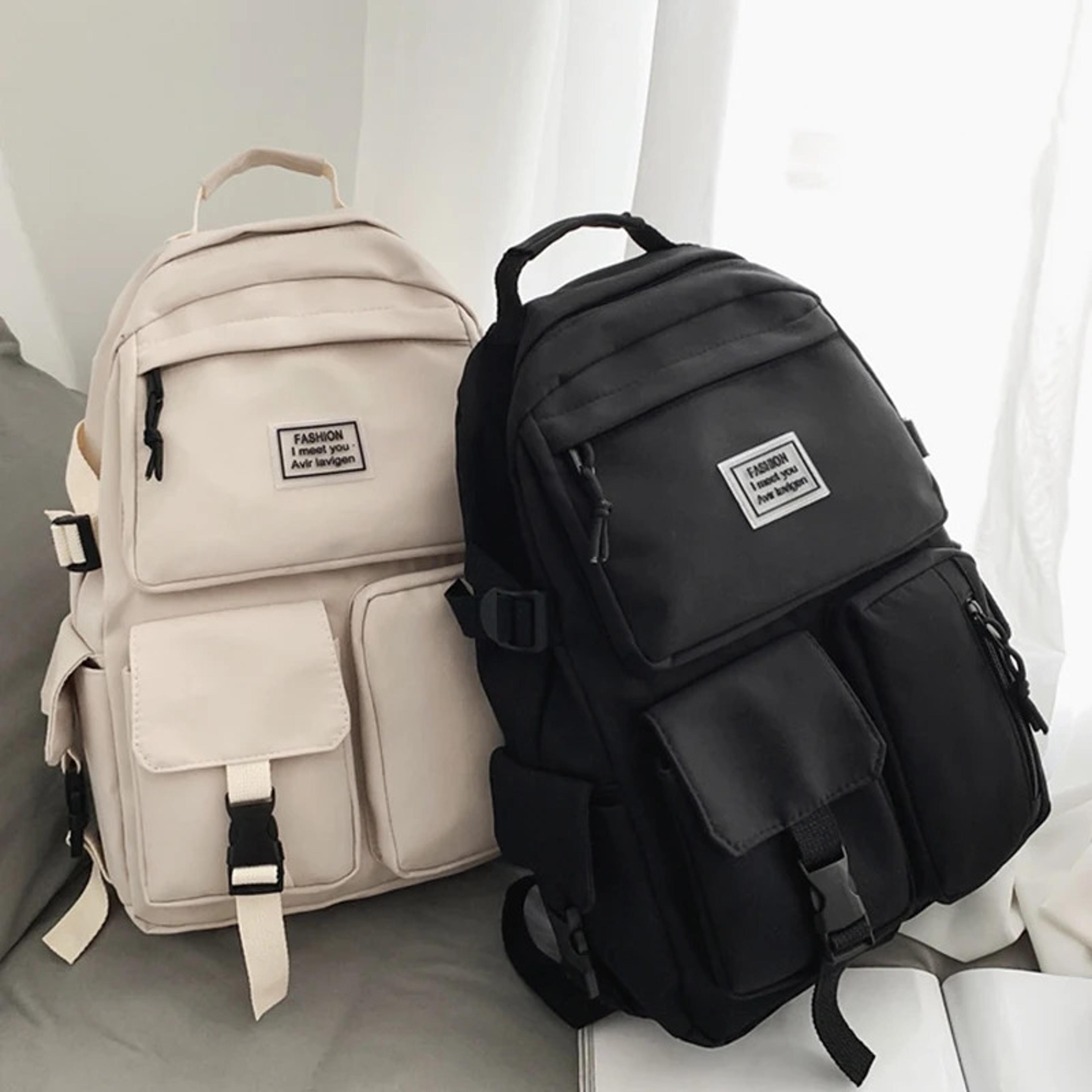 unisex large capacity nylon laptop backpack everyday casual schoolbag