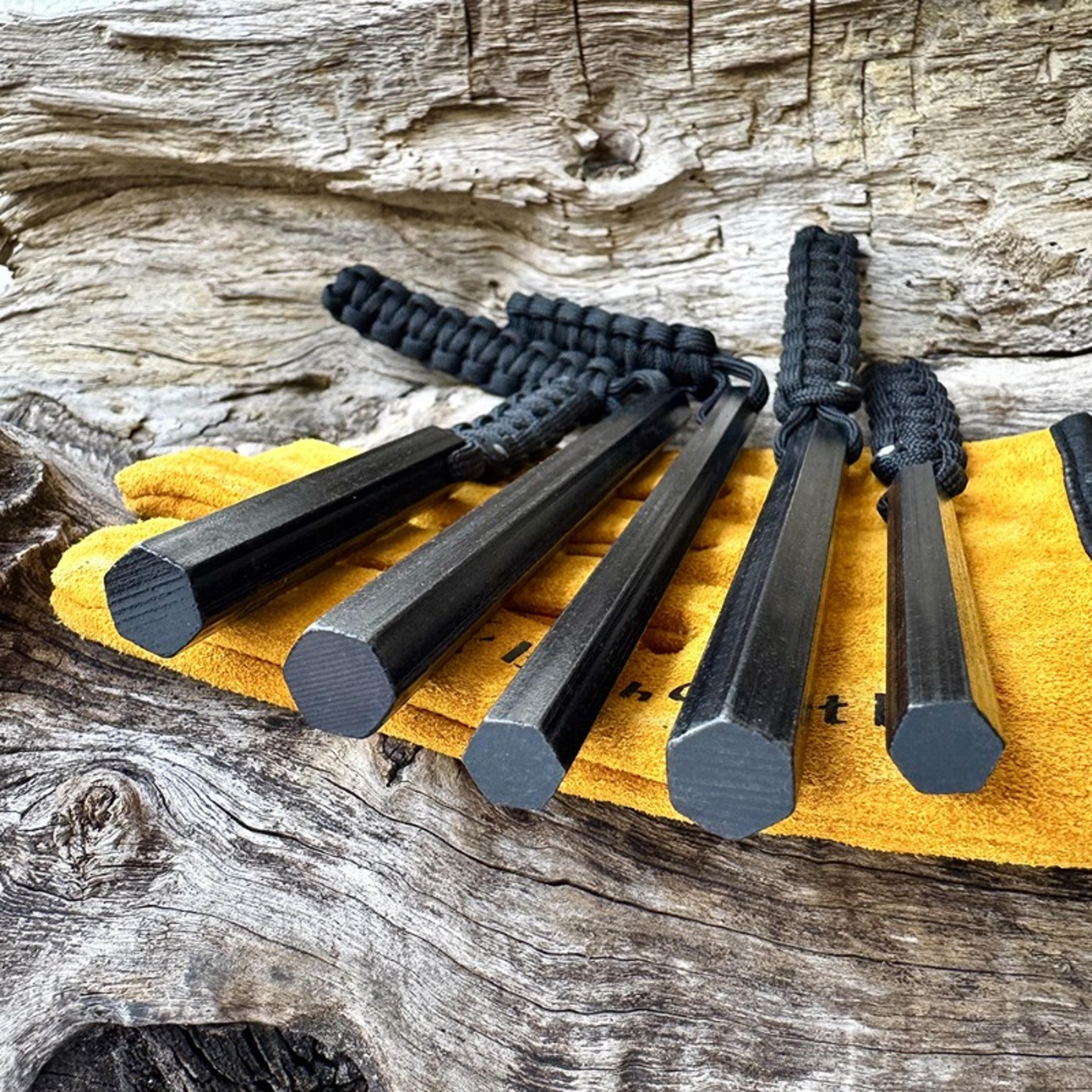 survival fire starter kit with compass & whistle