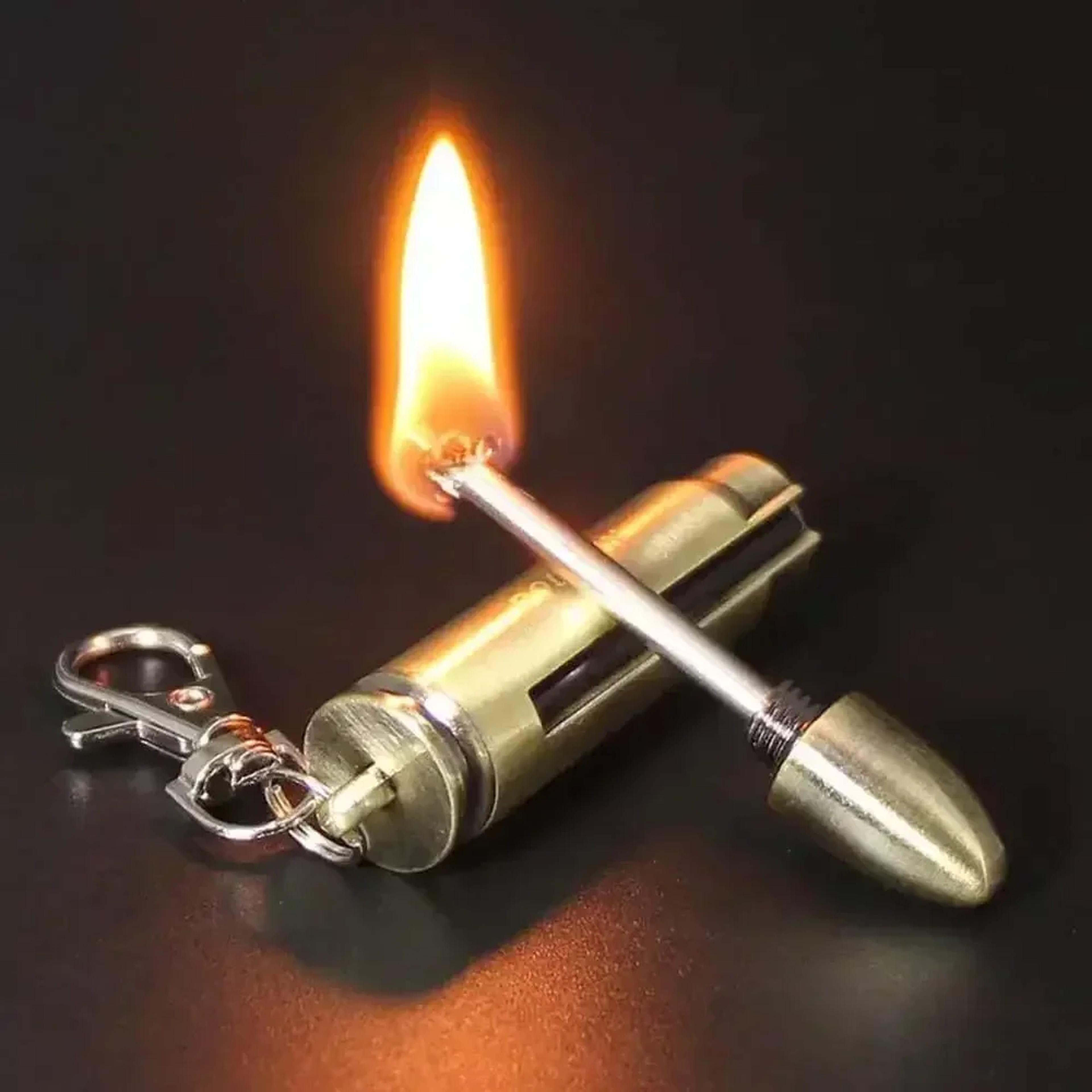 portable waterproof survival match lighter keychain metal fire starter