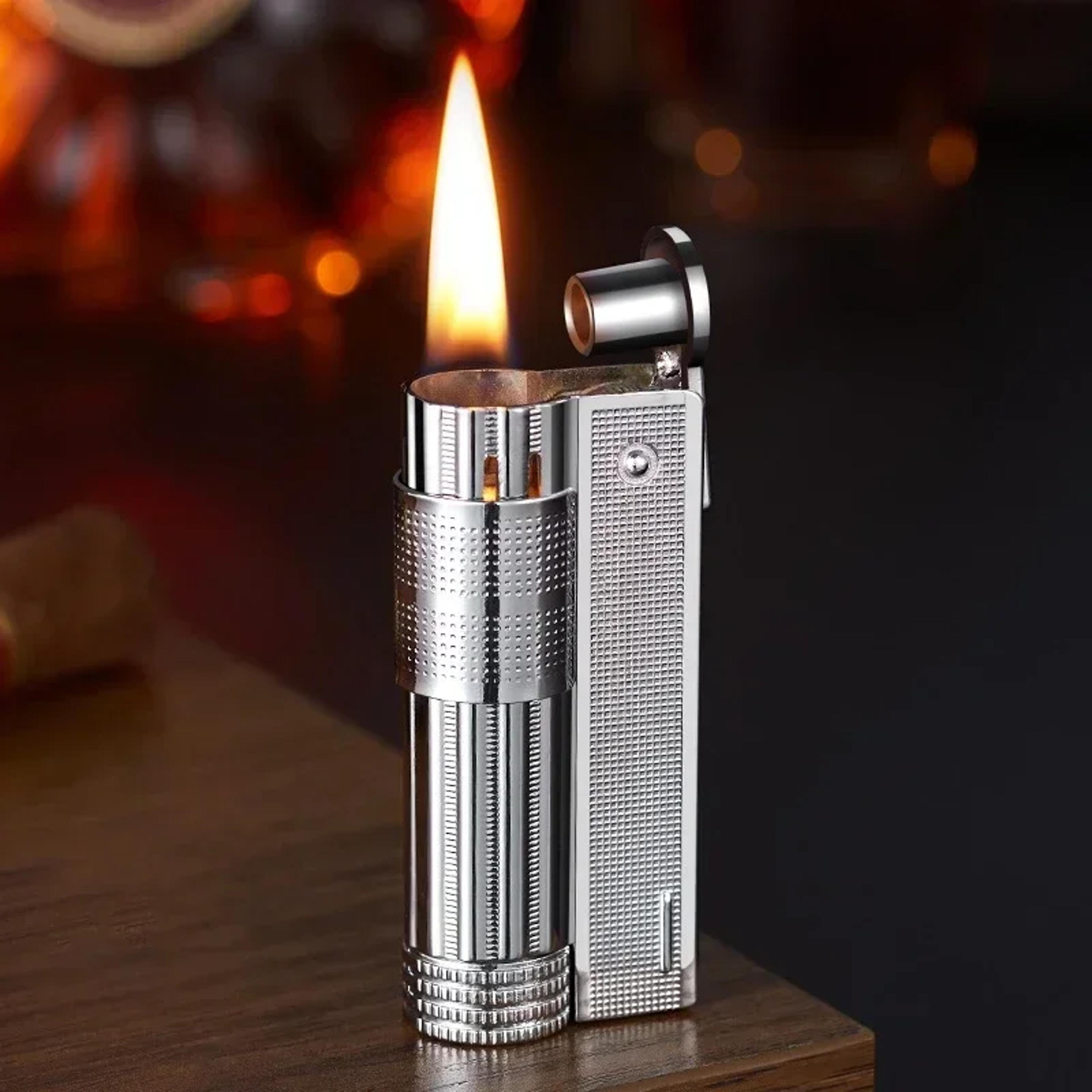 classic retro metal windproof flint lighter for men