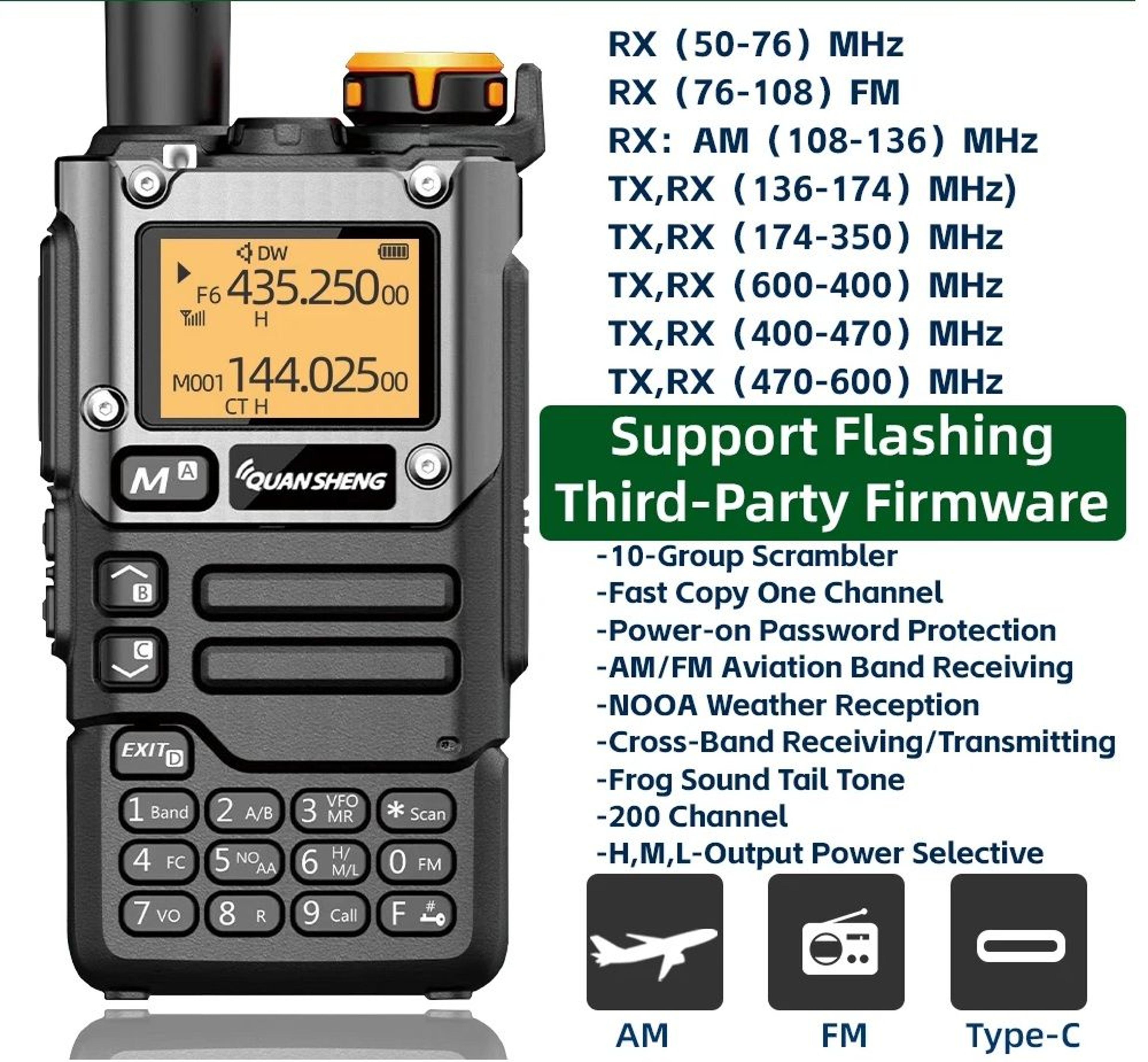 uv long range walkie talkie two way radio wireless transceiver