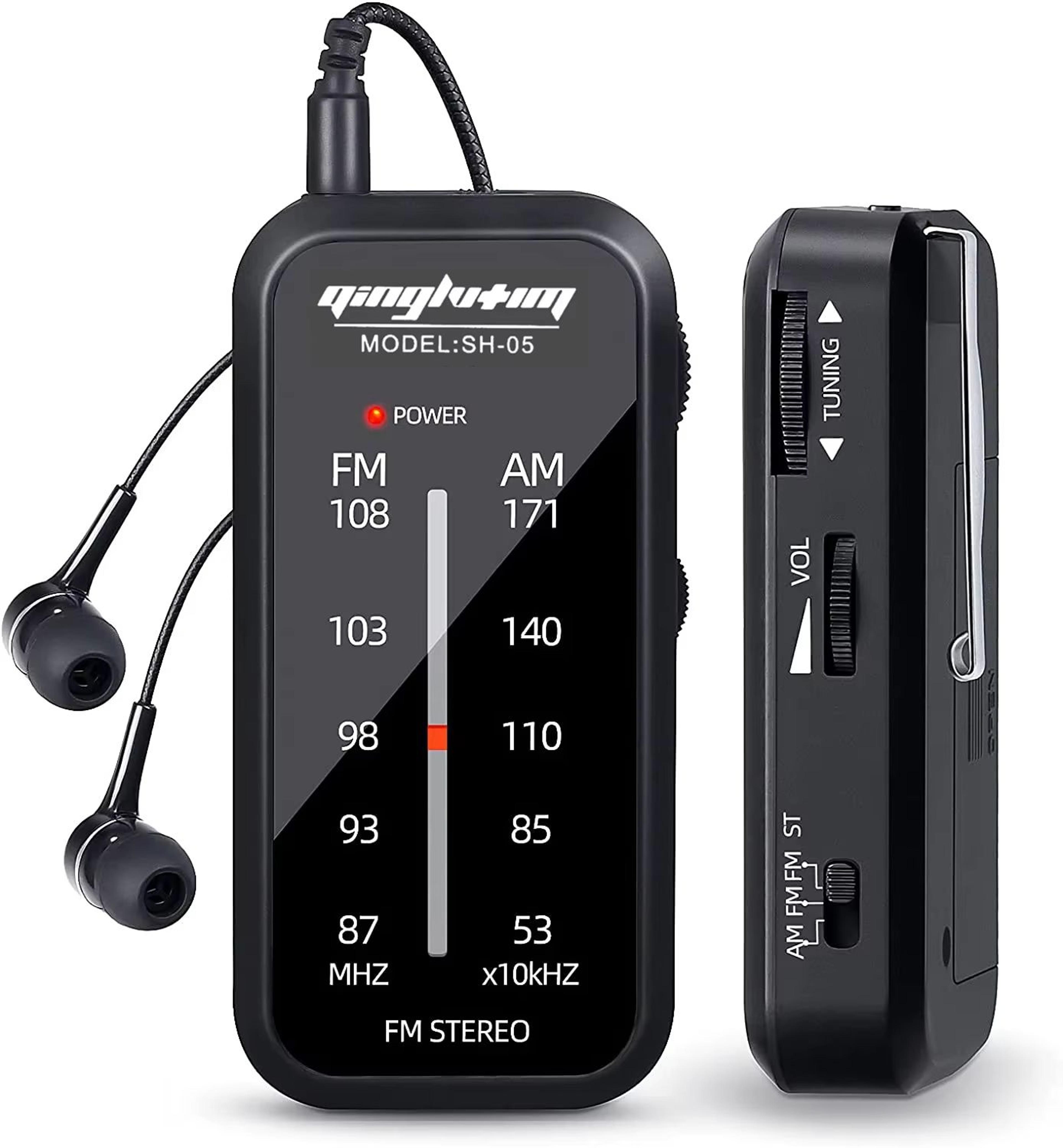 portable am fm radio walkman with headphones compact mini radio for travel hiking