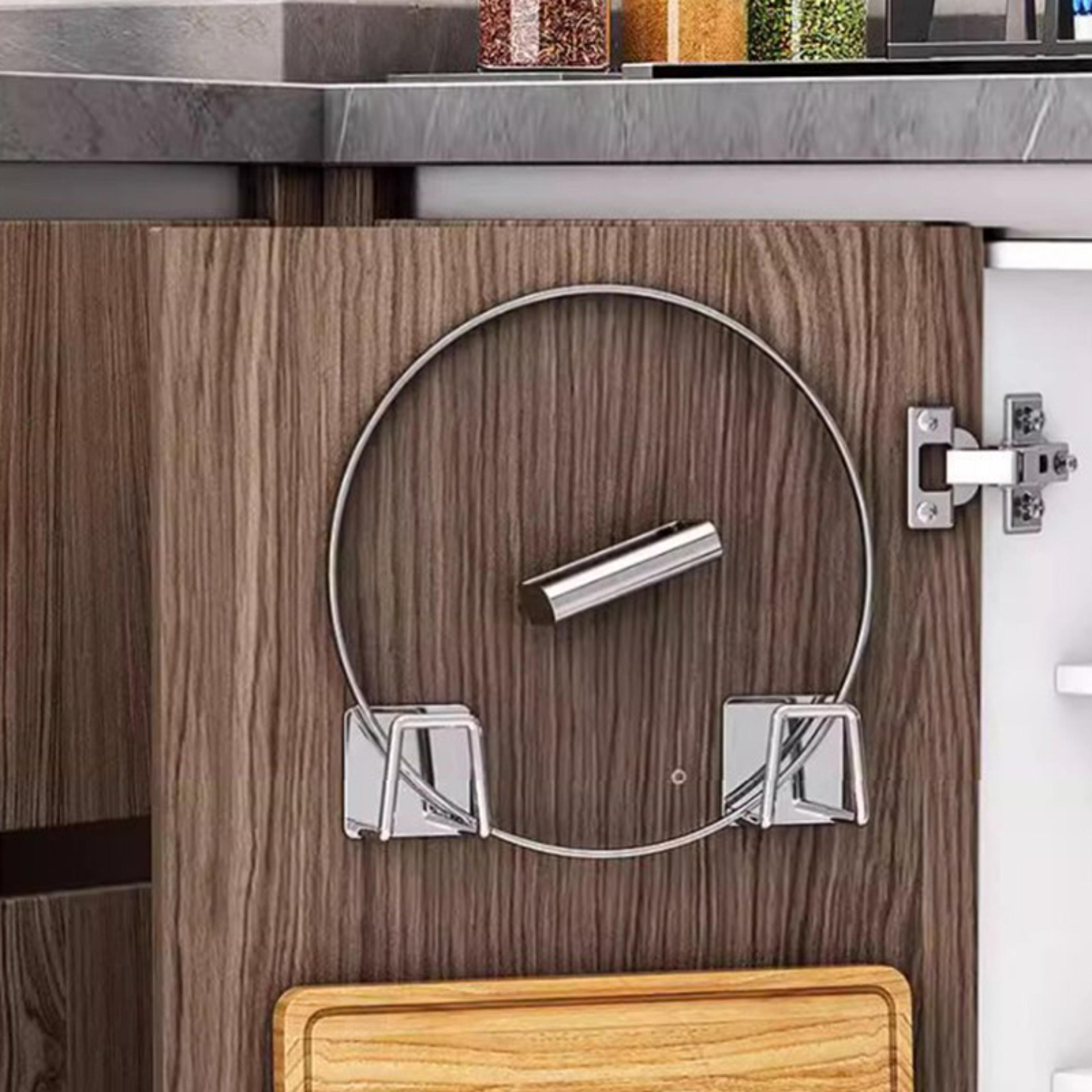 wall mounted stainless steel storage rack for pot lids & cutting boards space saving kitchen organizer