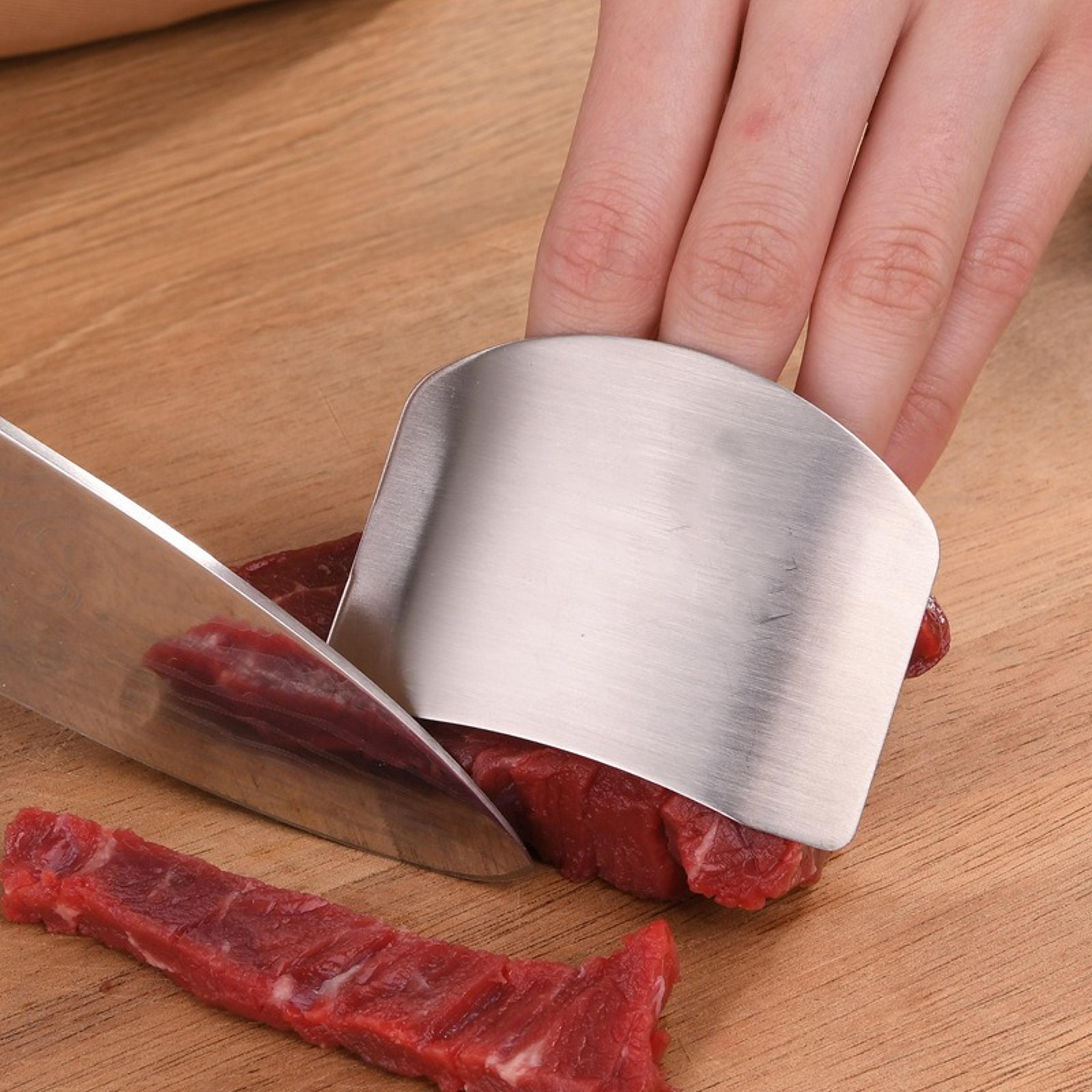stainless steel knife finger protector guard safe kitchen cut shield