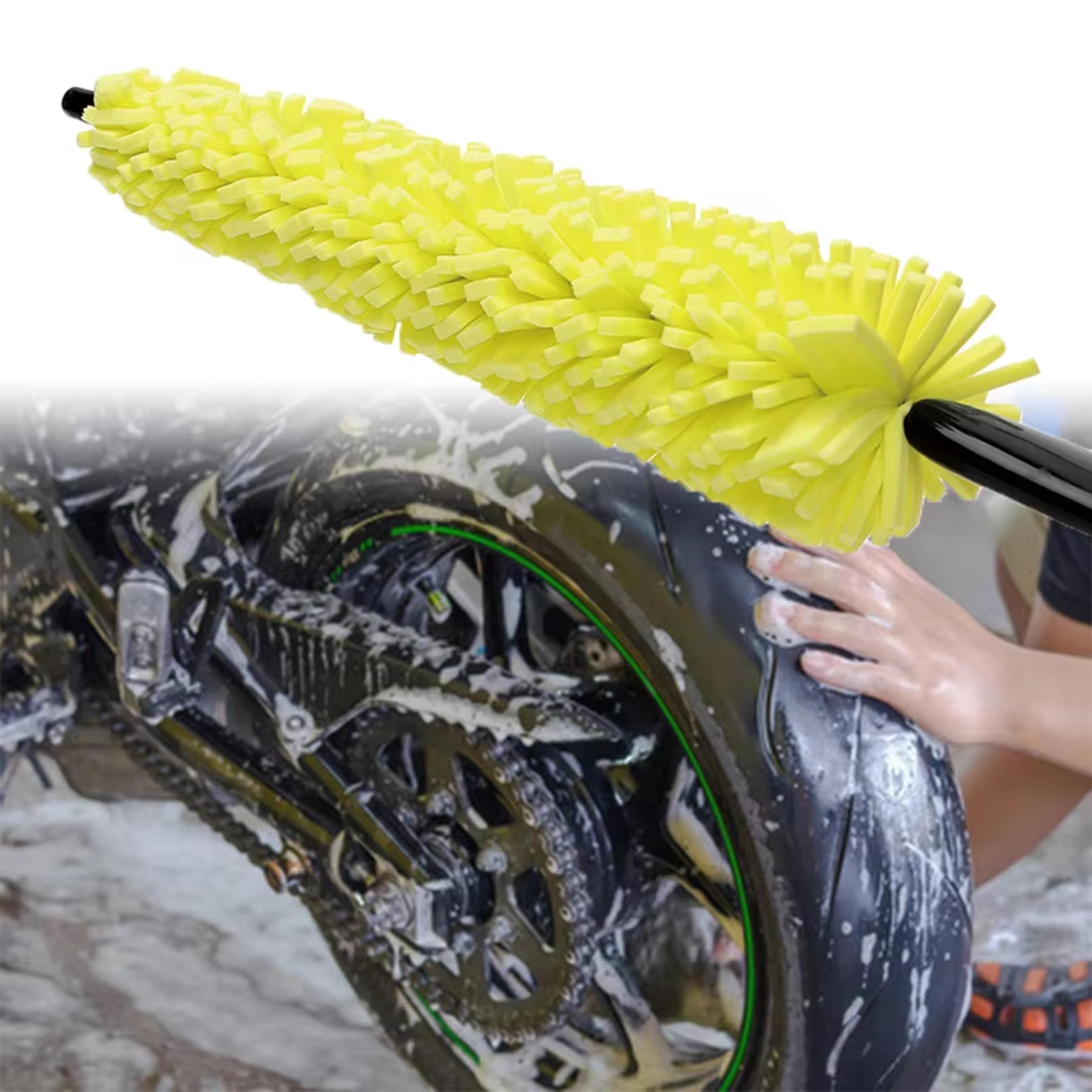 premium wheel cleaning brush for rims and tires non slip handle car detailing tool