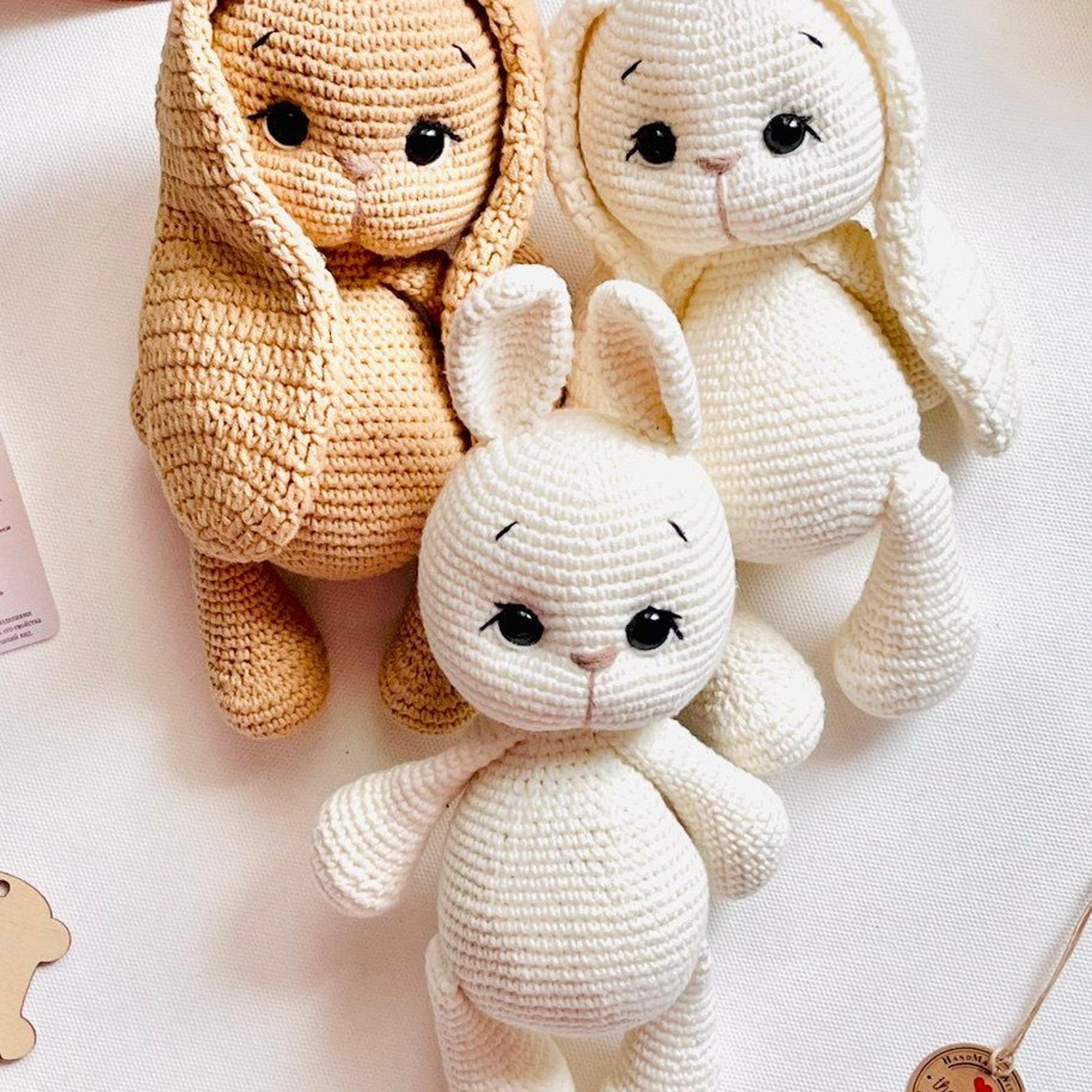 crochet pattern toy bunny amigurumi cute rabbit little hands toy for baby toddlers, plush animal crochet cute