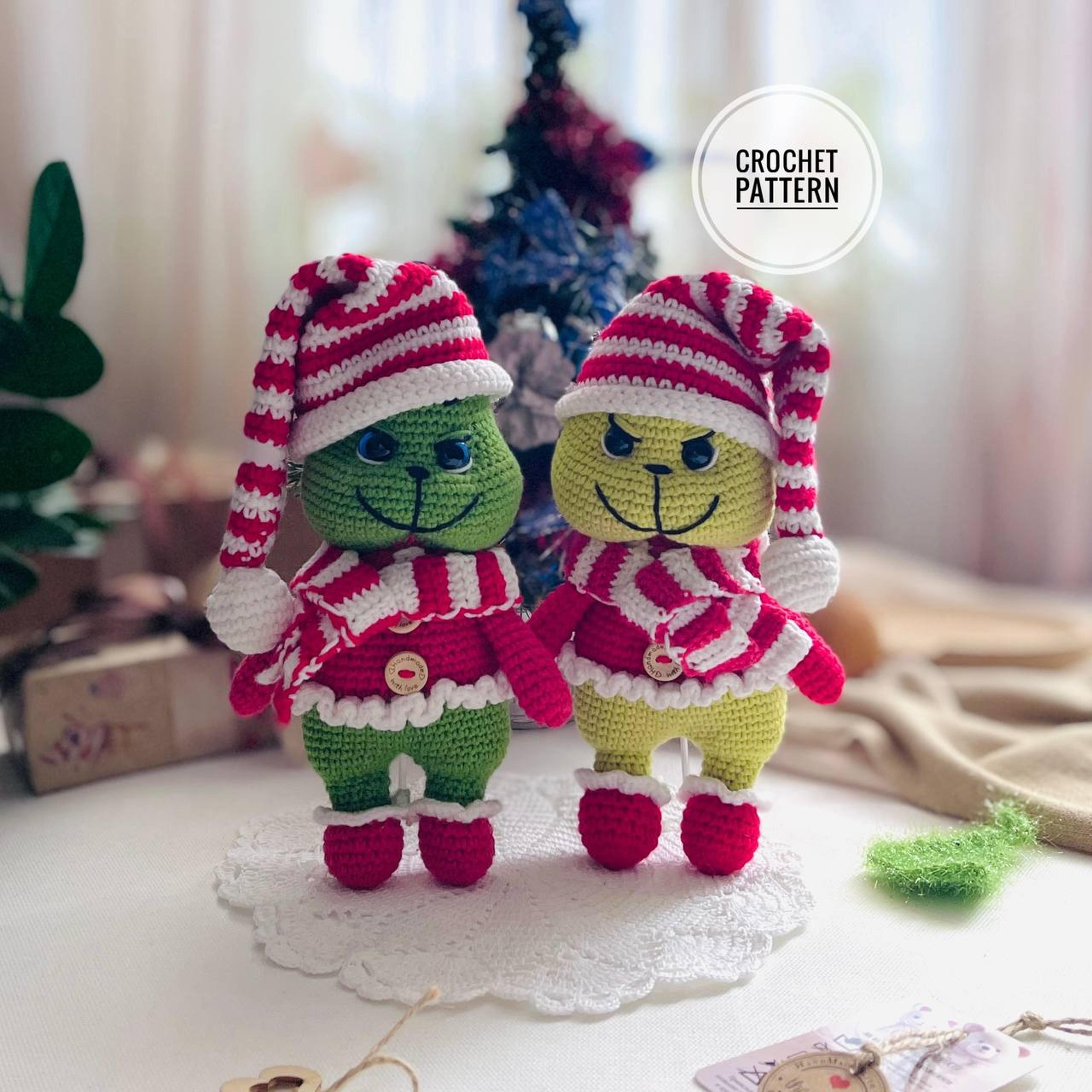 crochet pattern christmas green villain christmas cap doll amigurumi plush animal gift baby decoration new year pdf form