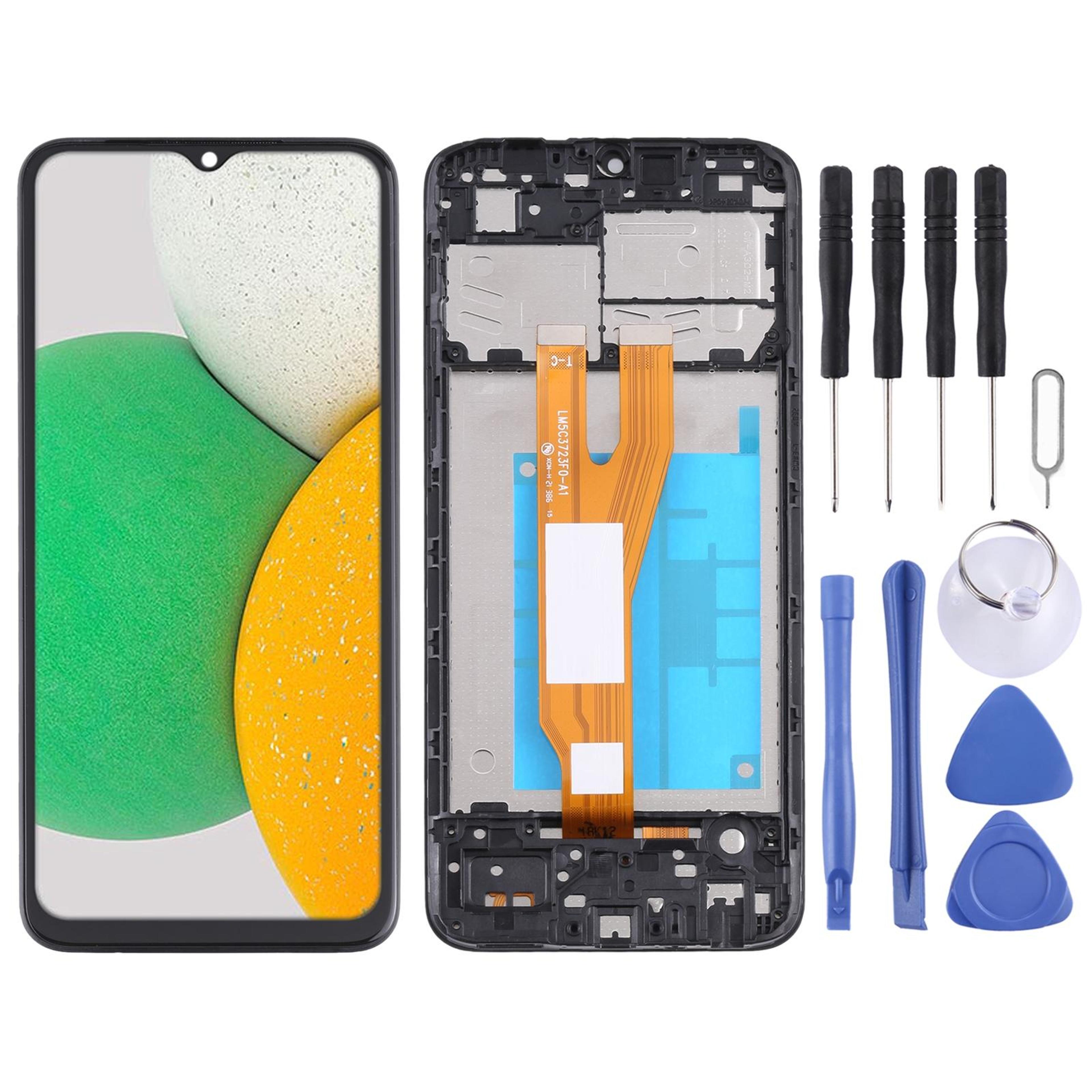 premium samsung galaxy a03 core screen replacement with lcd digitizer assembly & frame