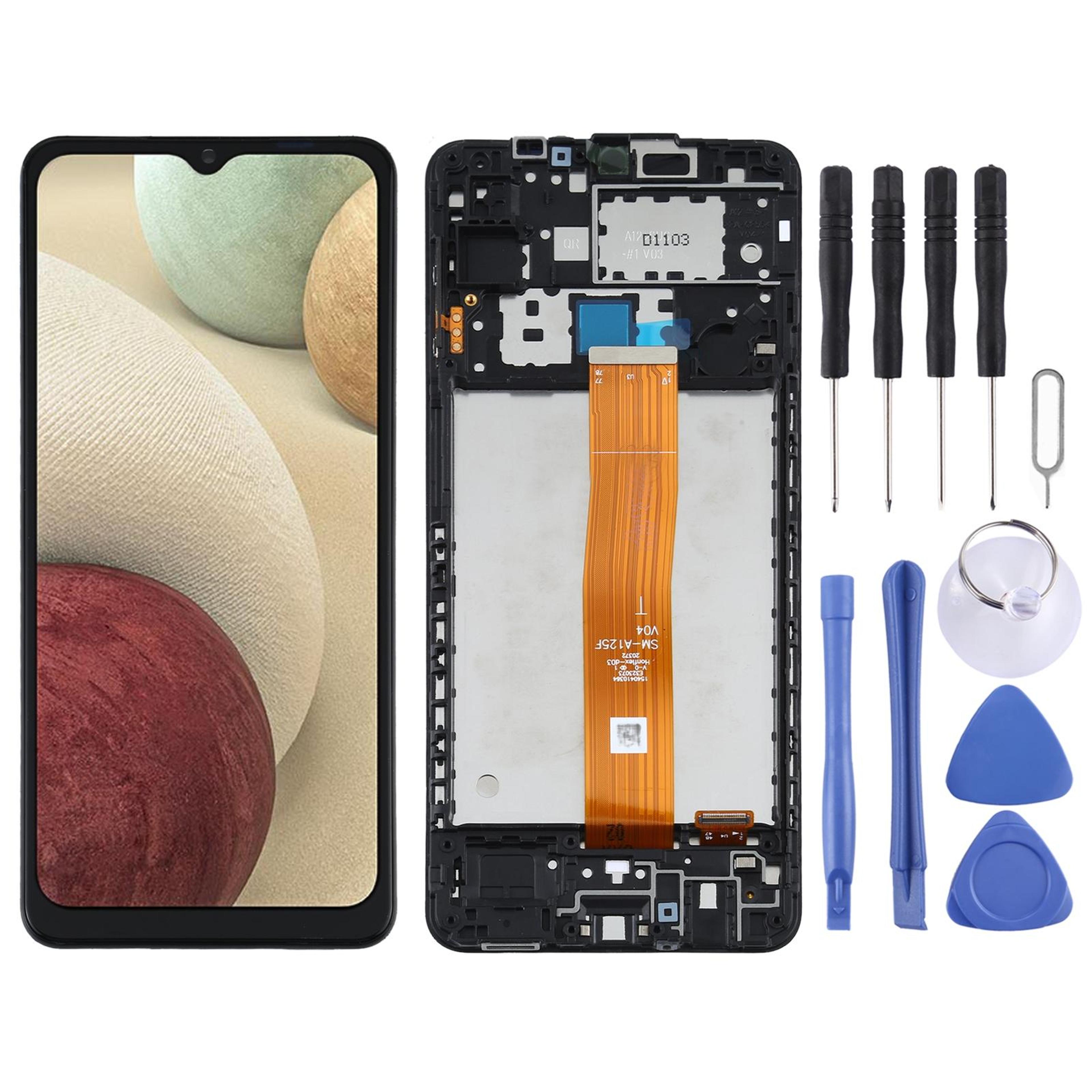 premium samsung galaxy a12 screen replacement with frame, original lcd digitizer assembly