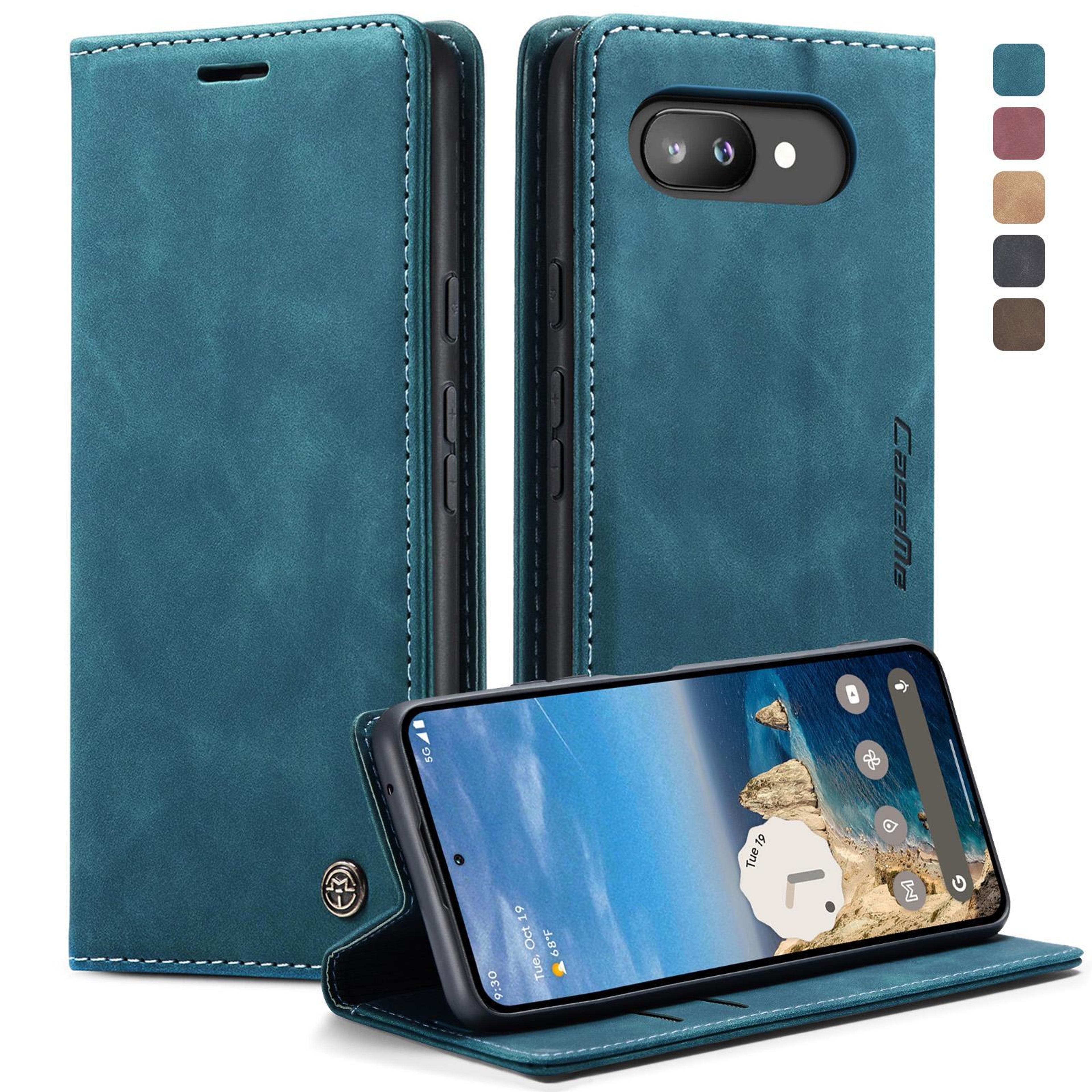 google pixel 9a wallet flip case leather stand cover with card holder shockproof protection