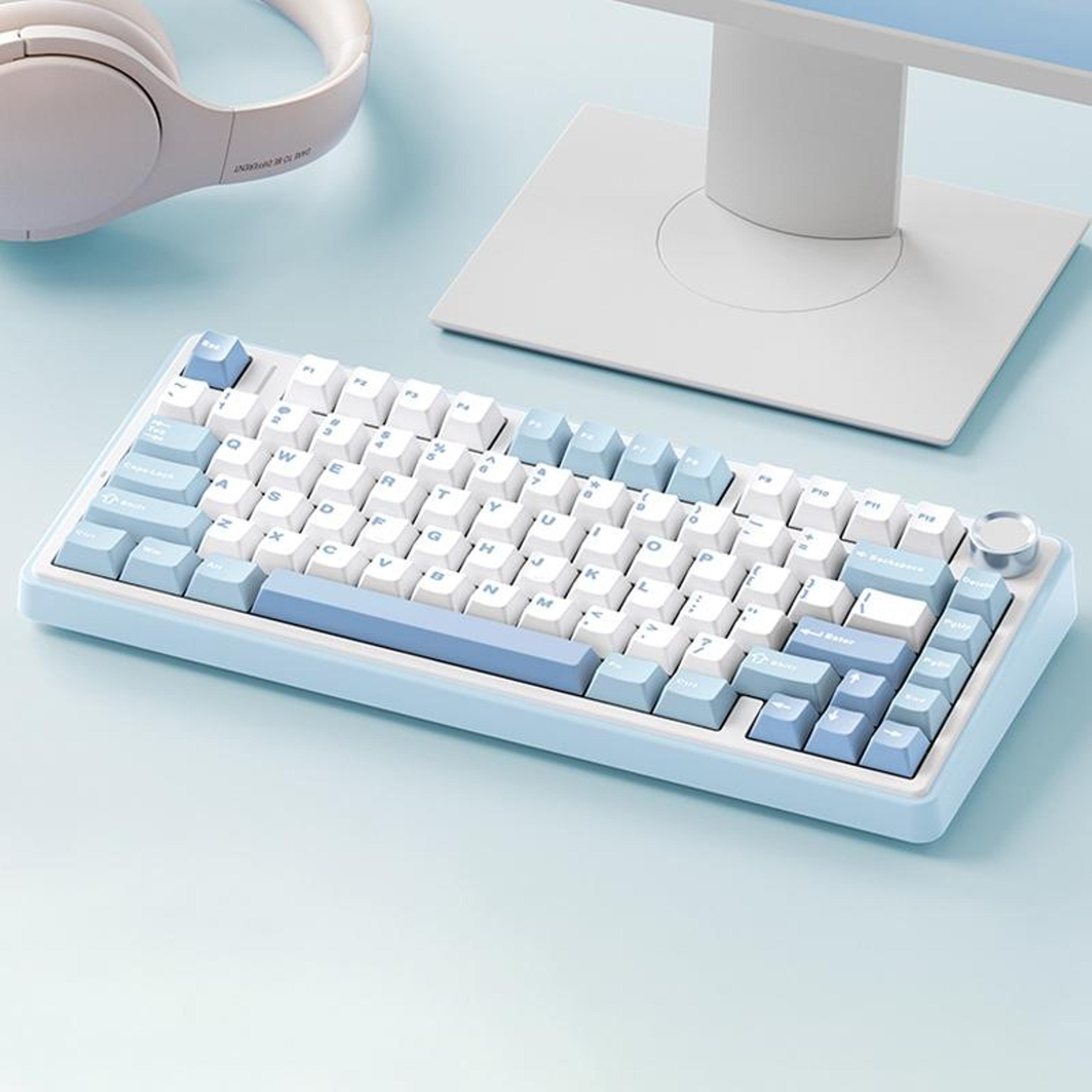 aula 80 keys tri mode mechanical keyboard rgb hot swappable wireless gaming keyboard