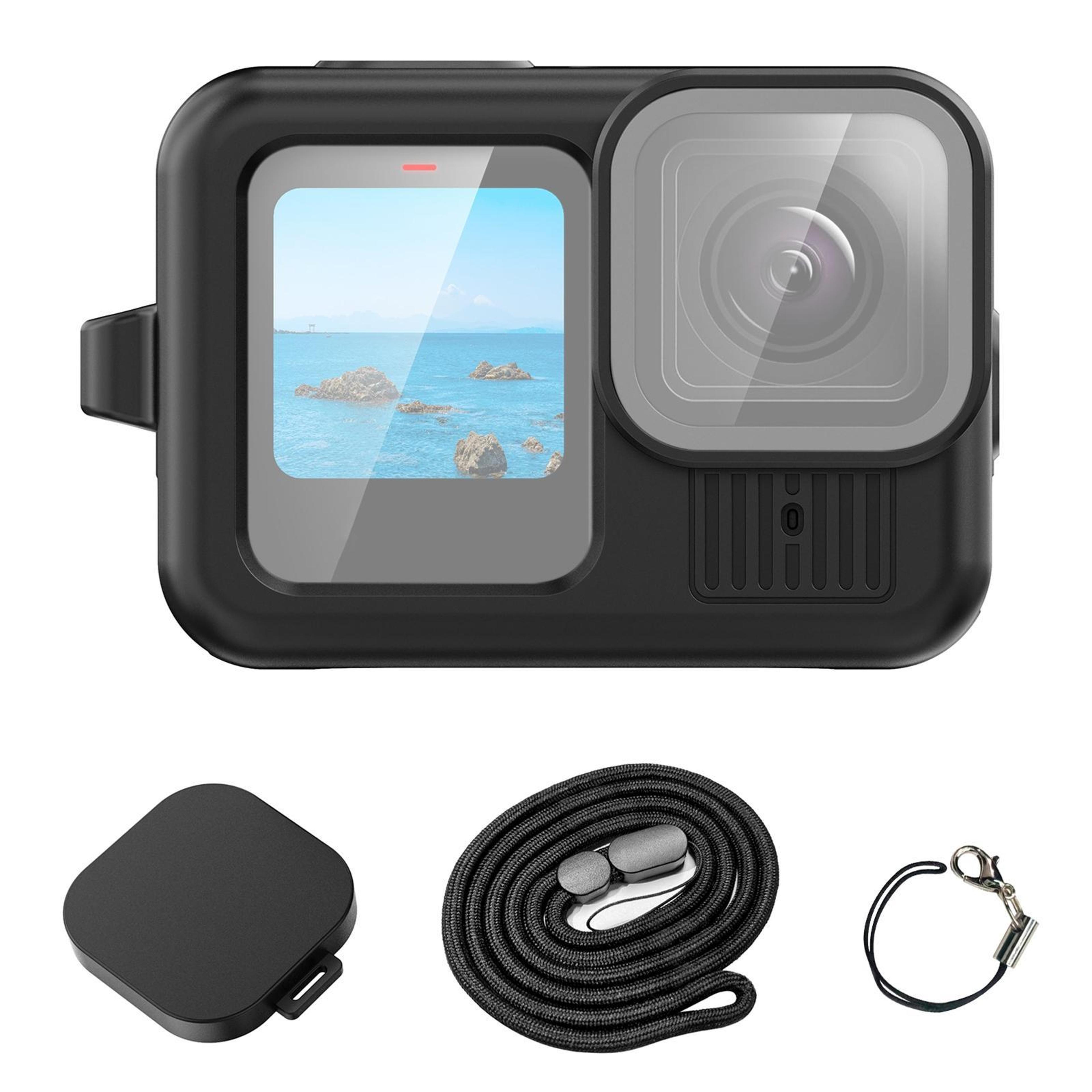 gopro hero black silicone protective case with lens cover and wrist strap