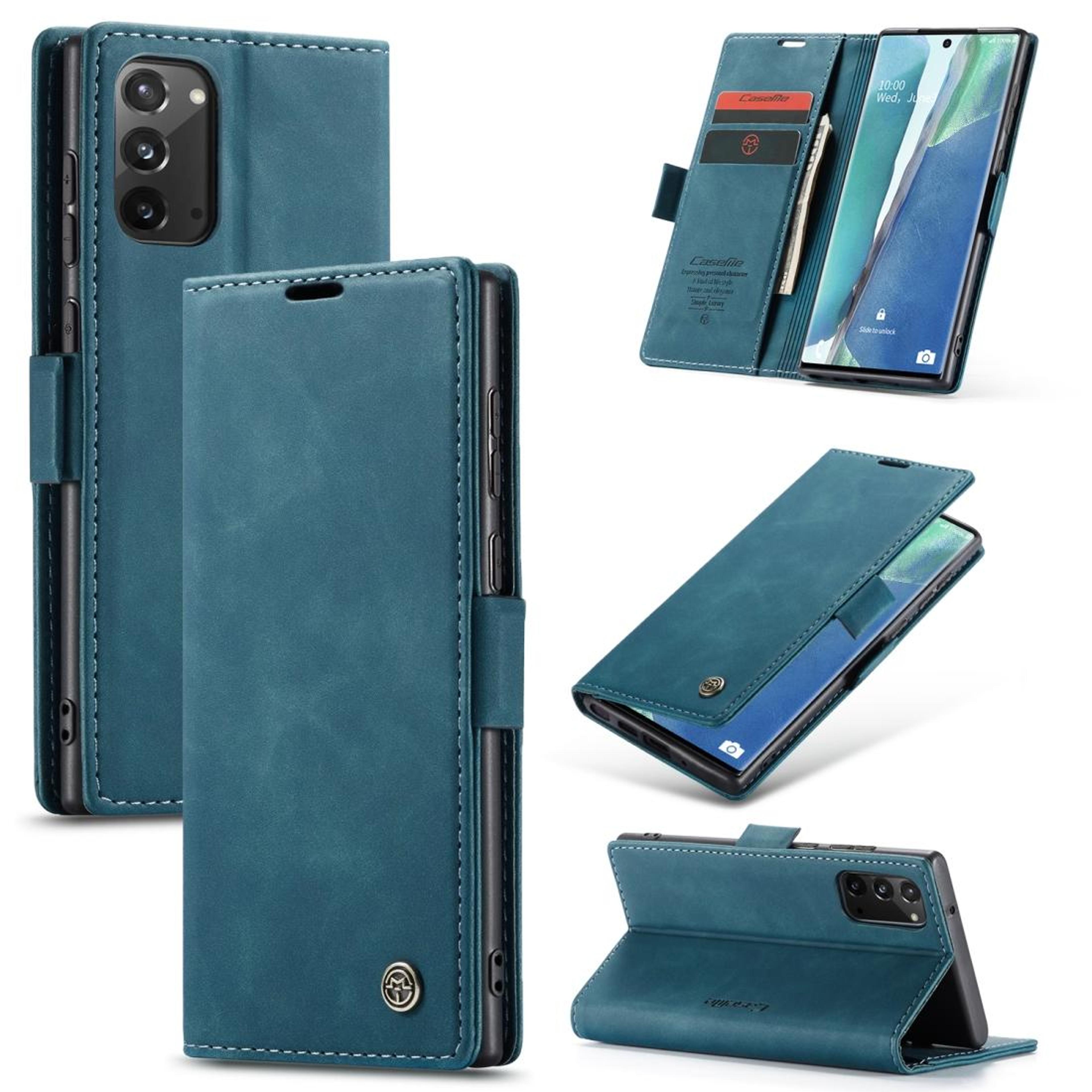 caseme leather wallet case for samsung galaxy, flip stand phone case with card holder