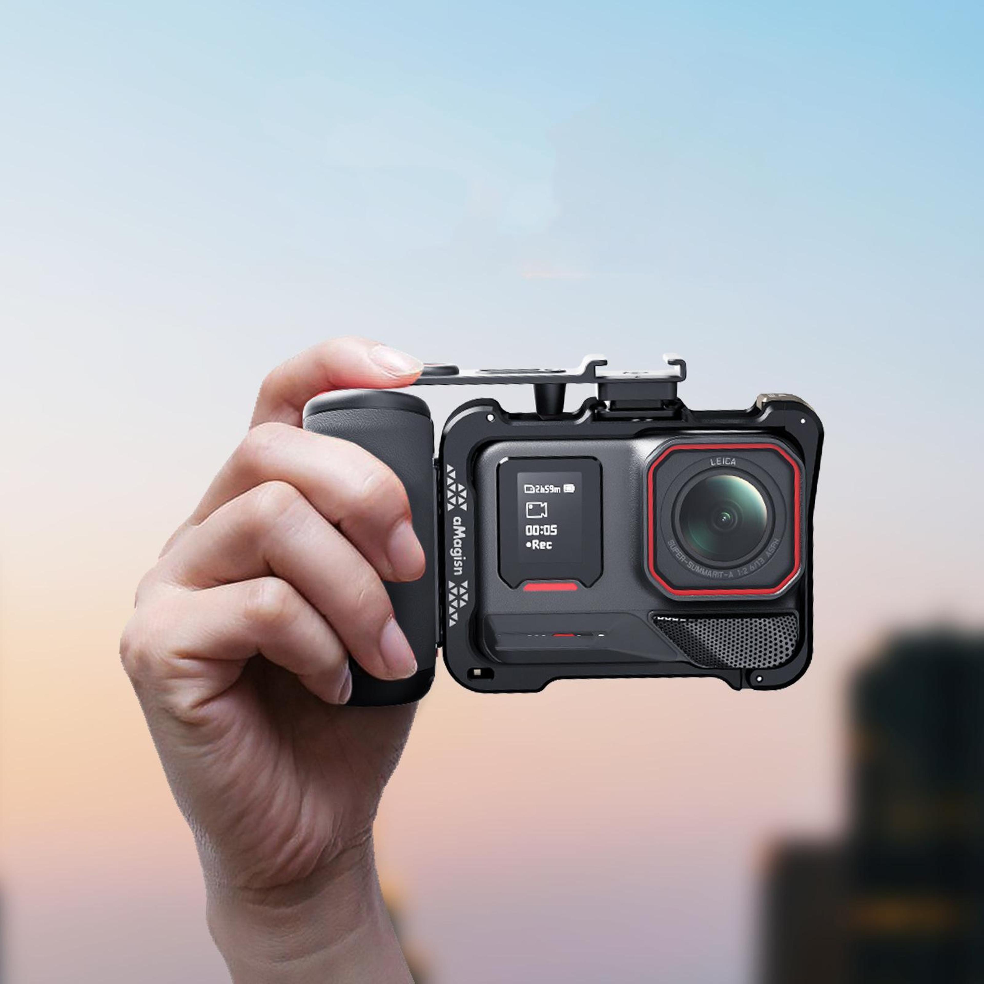 xplorer action camera grip kit with shutter button for gopro dji insta360 vlogging