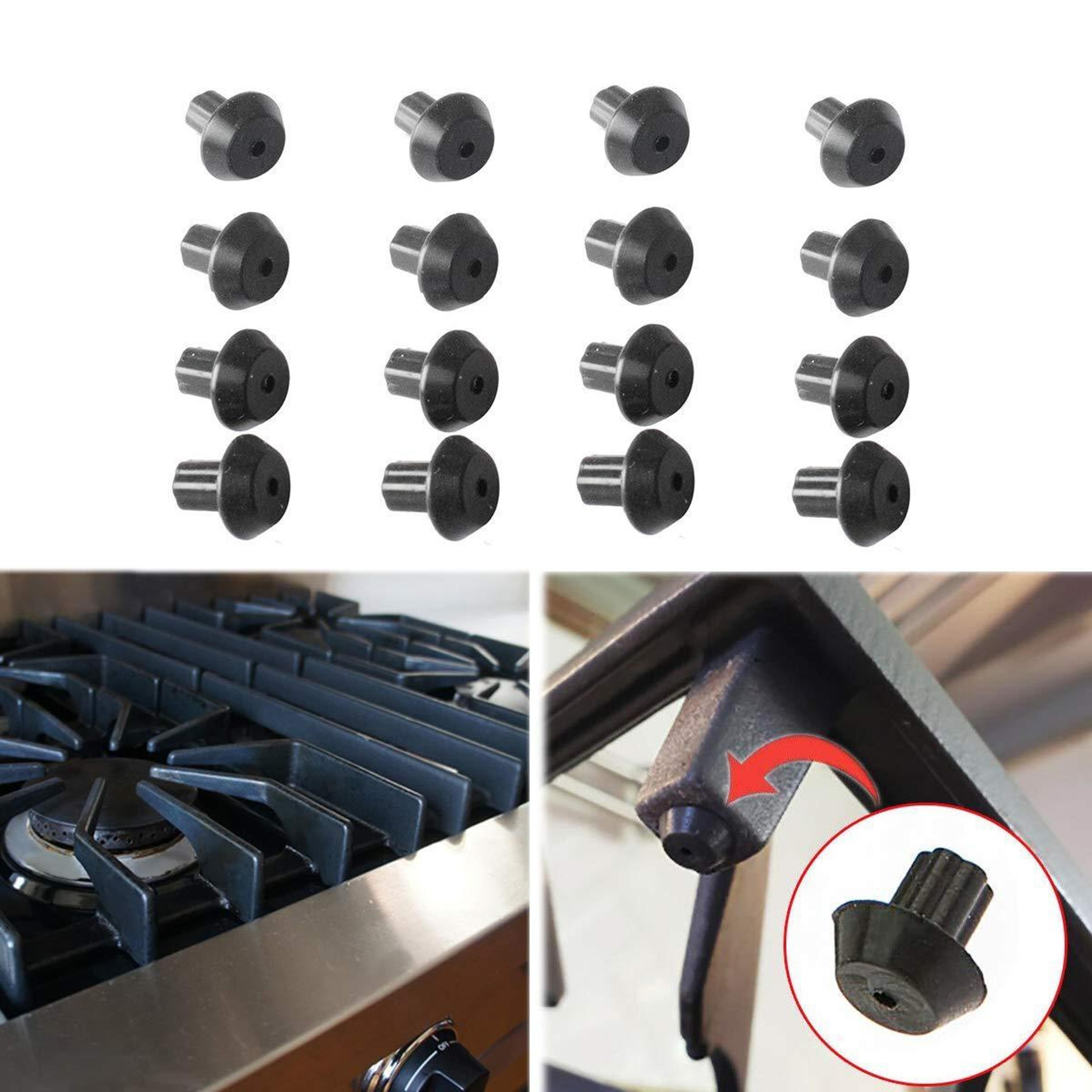 burner grate rubber feet set, heat resistant stove support pads for ge kenmore