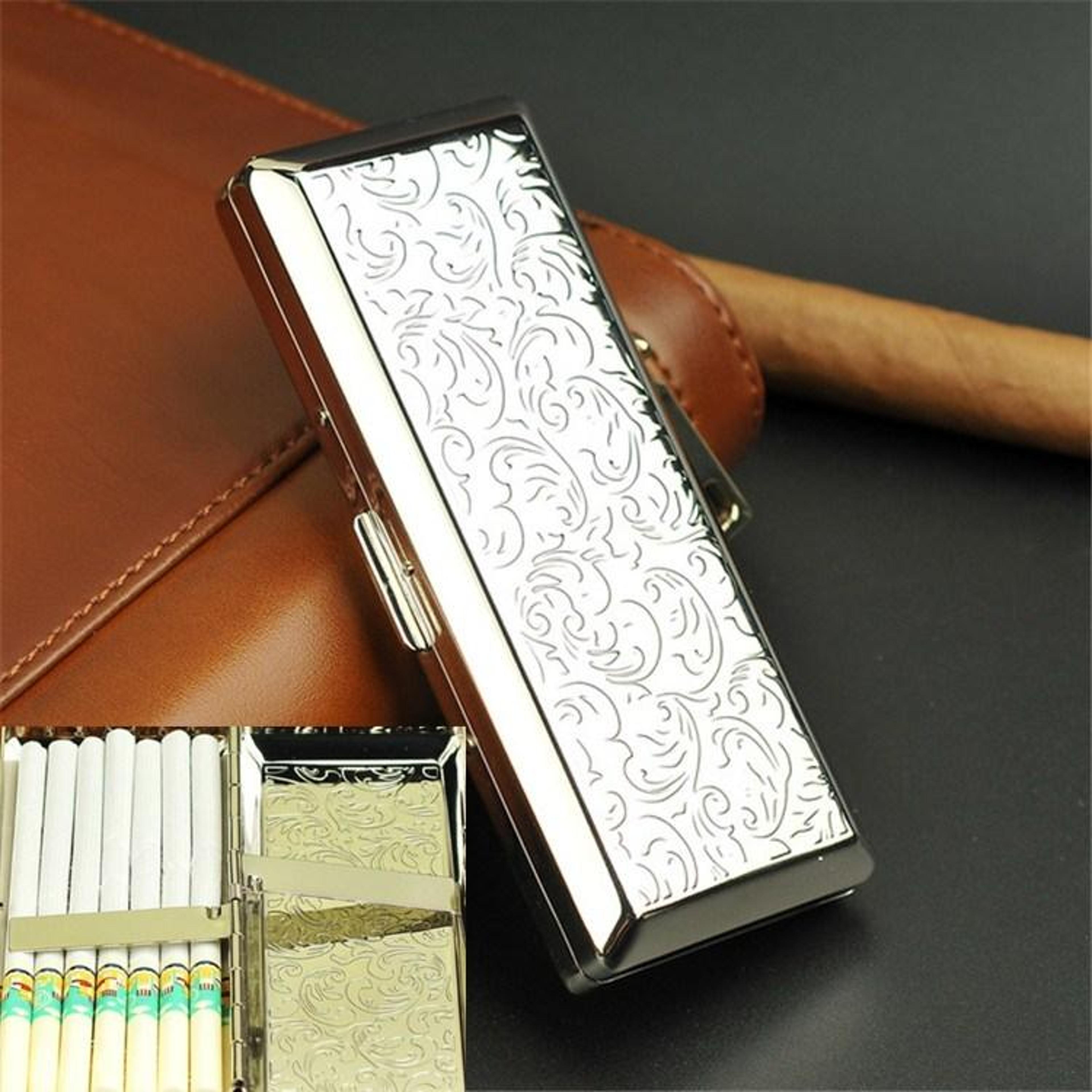 slim metal cigarette case 14 stick capacity double sided portable cigarette case