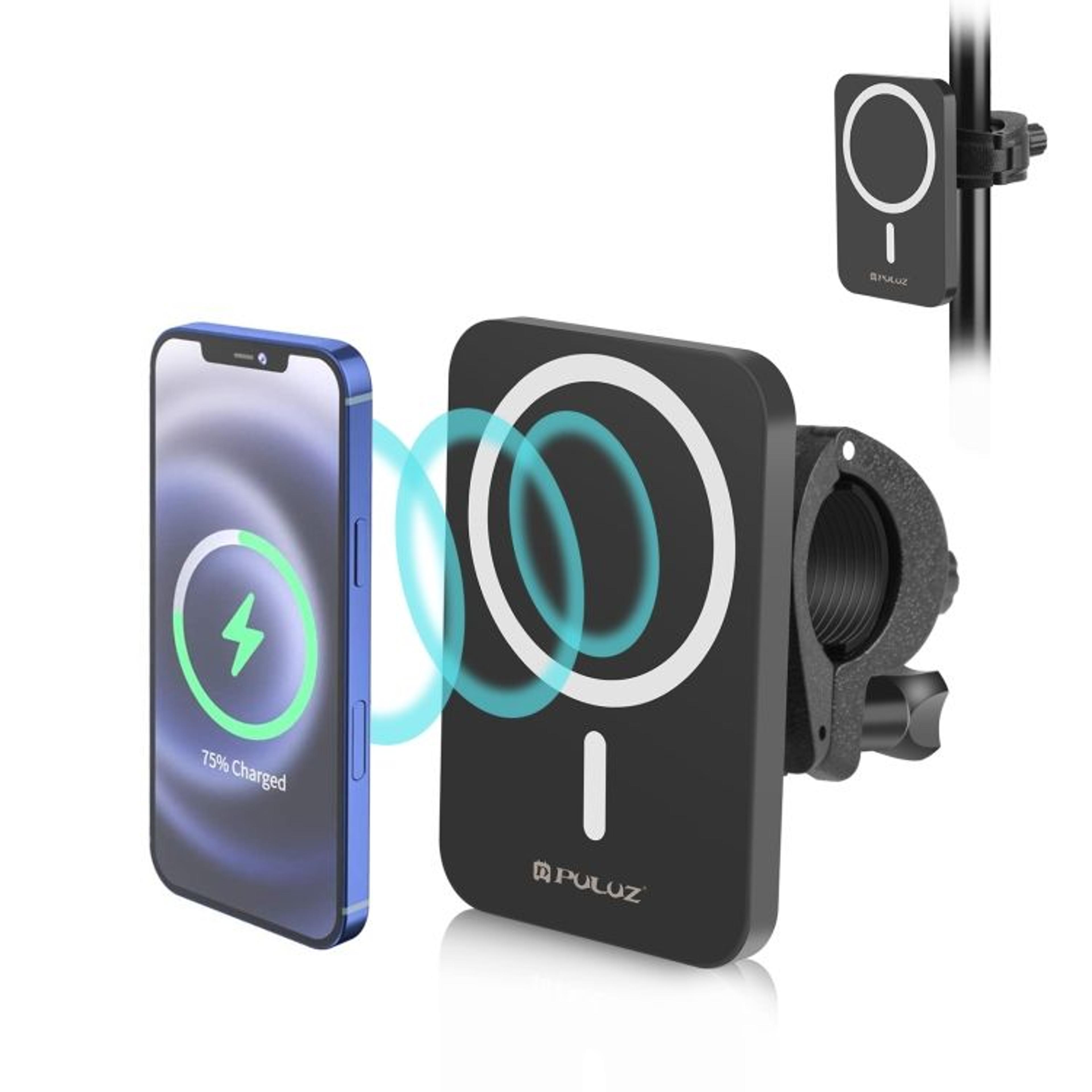 magnetic wireless charger phone clamp holder 15w fast magsafe vlogging mount