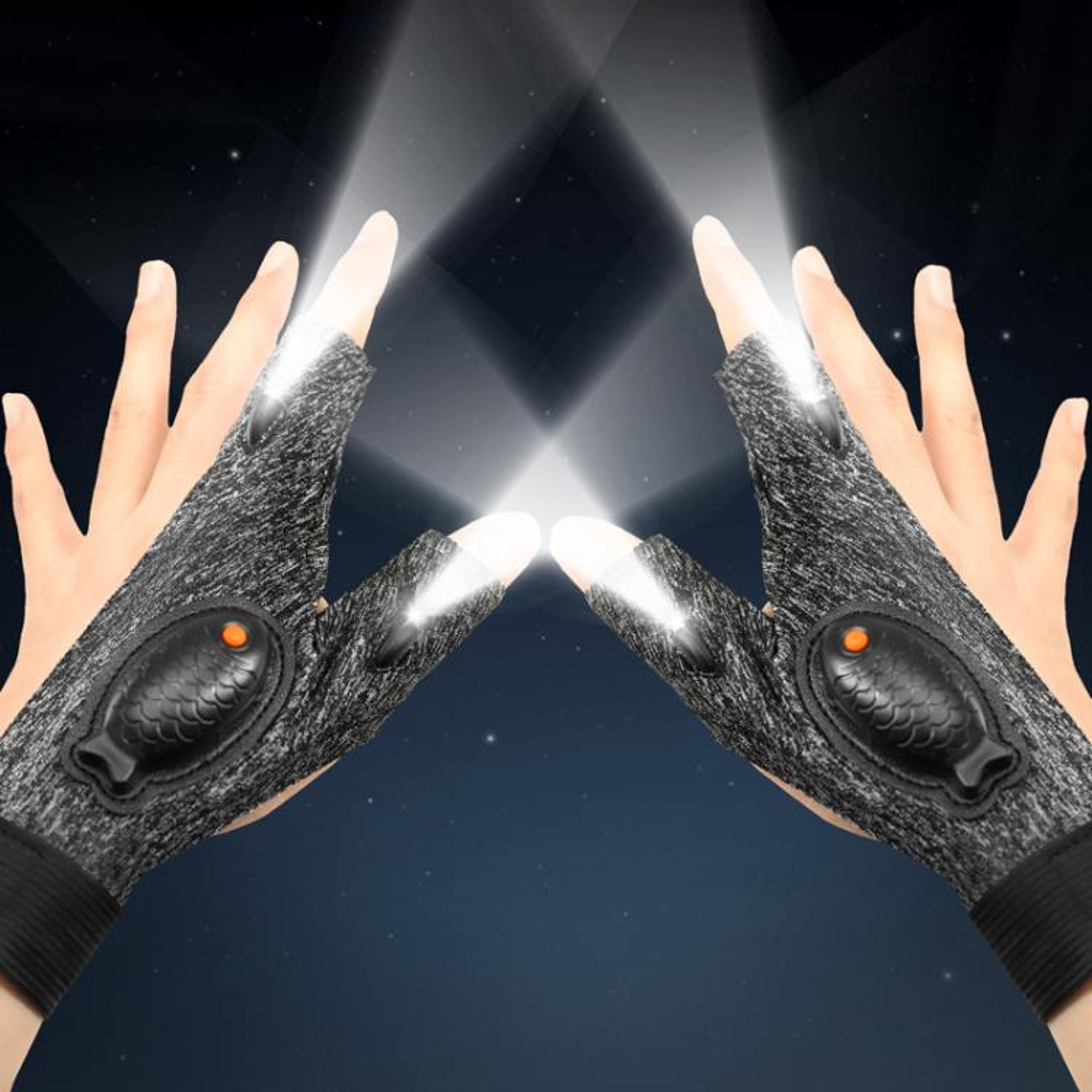 rechargeable led flashlight gloves for night work, fishing & repair, hands-free light