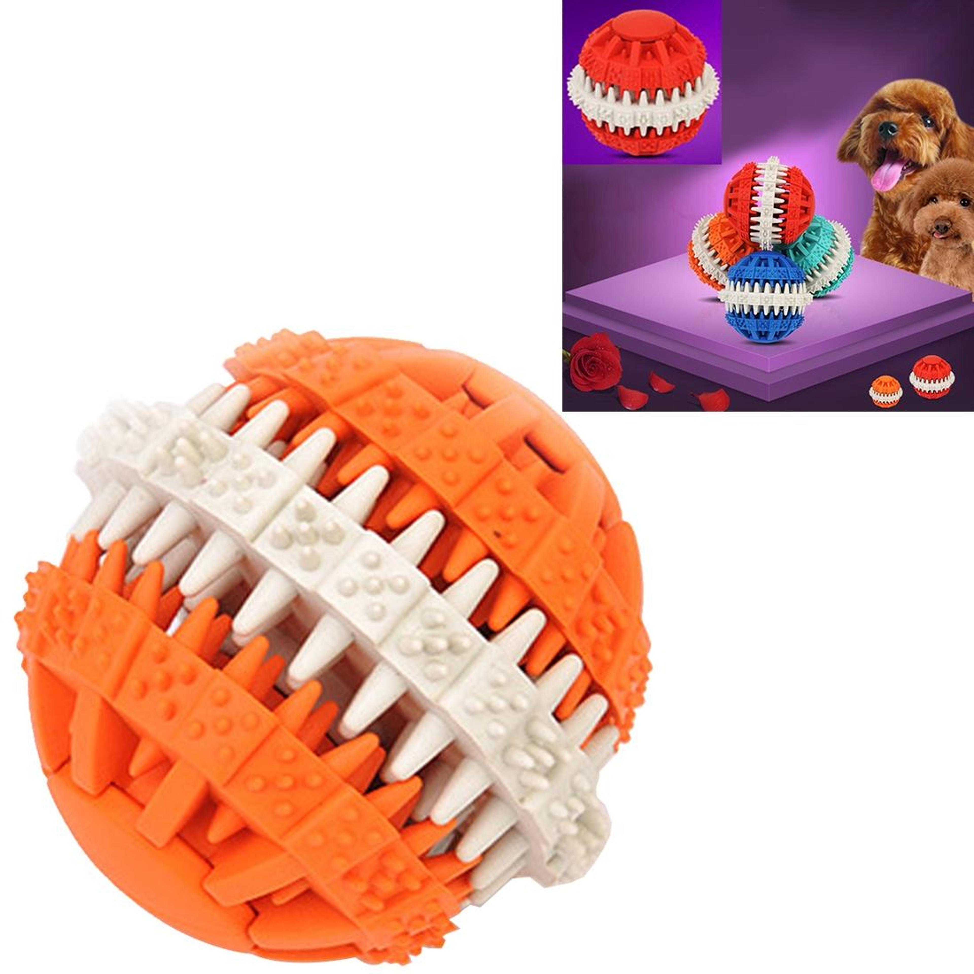 interactive dog chew ball for teeth cleaning treat dispensing toy