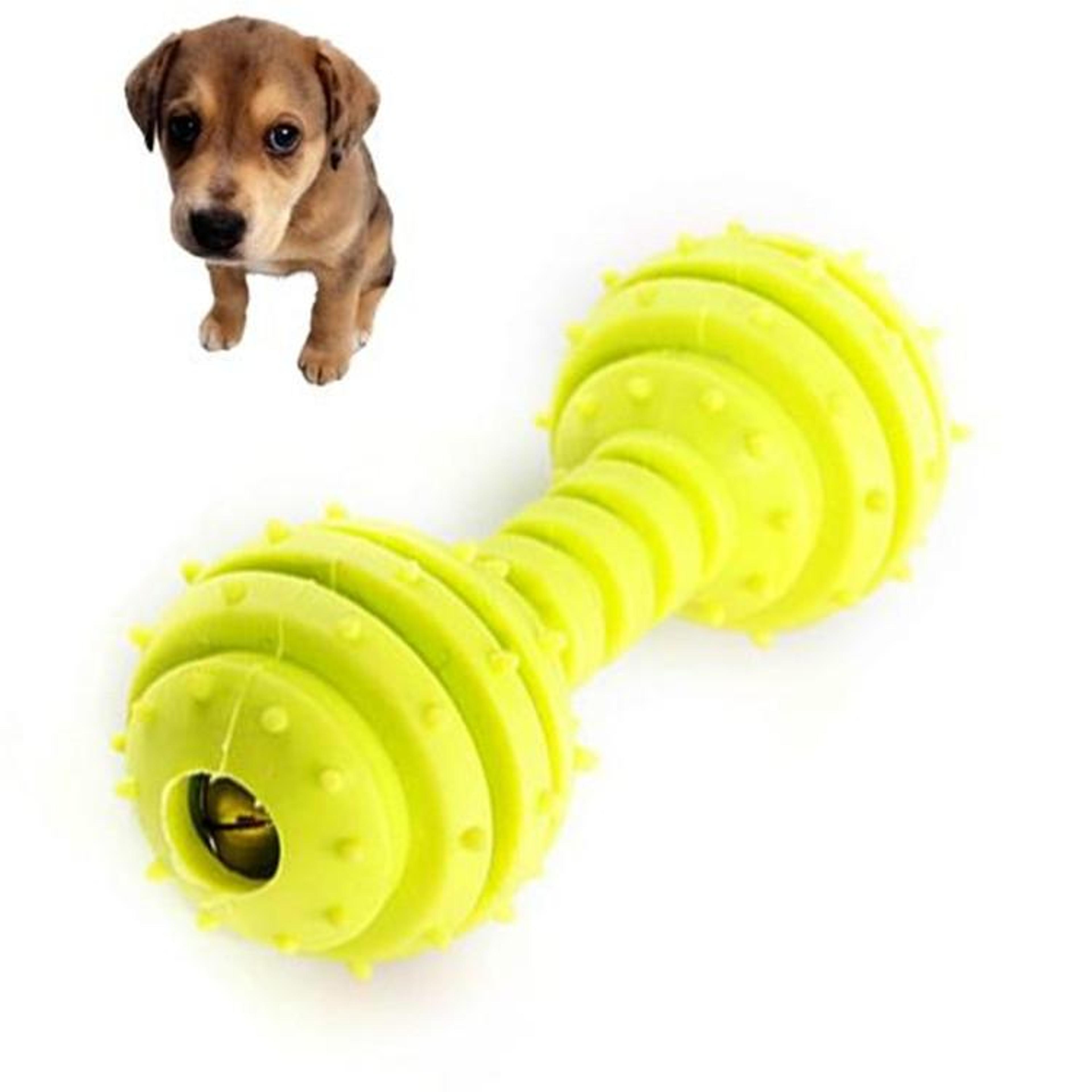 high-intensity rubber dog chew toy dumbbell bite resistant dental toy for puppies and active dogs