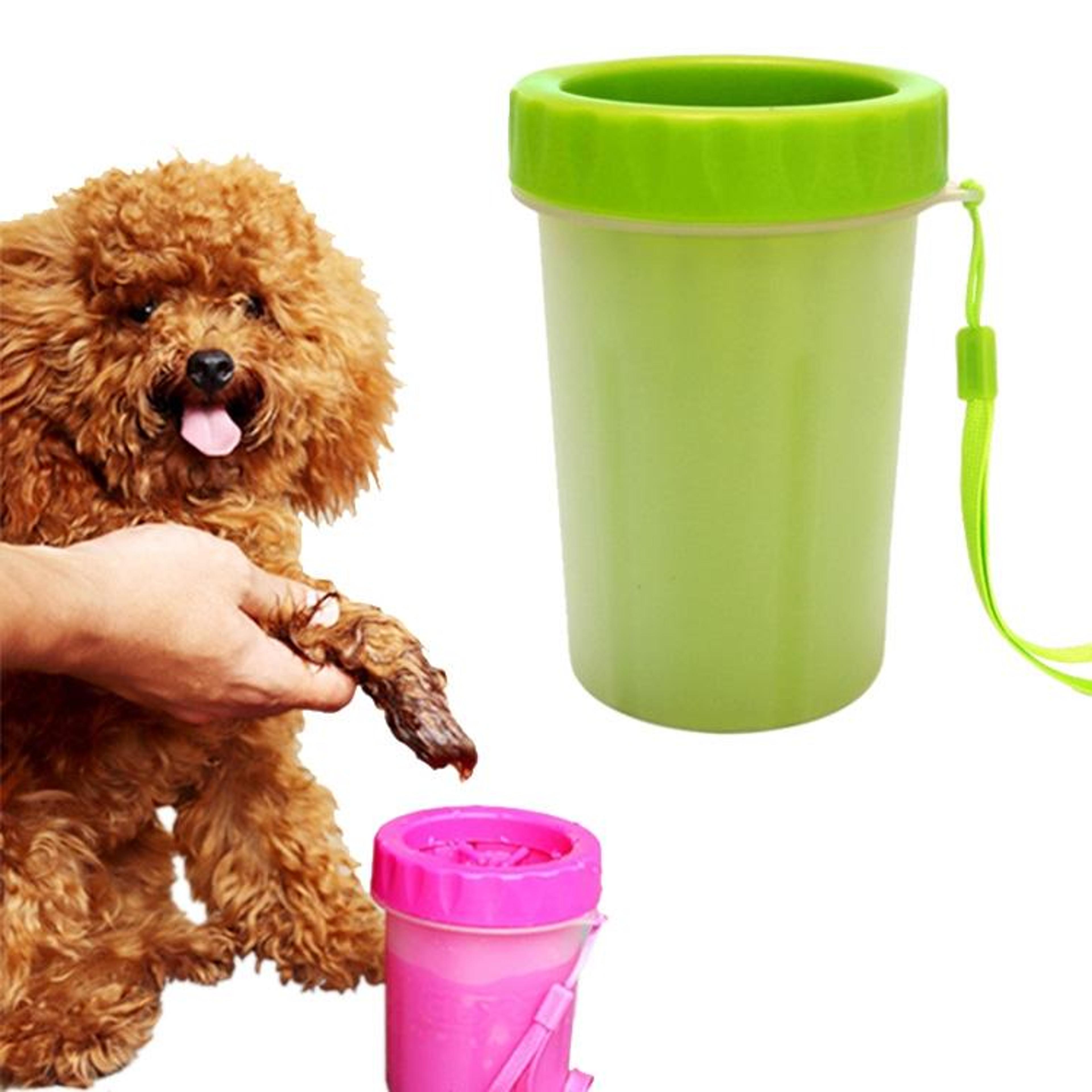 portable dog paw cleaner cup with soft silicone brush for easy pet foot washing