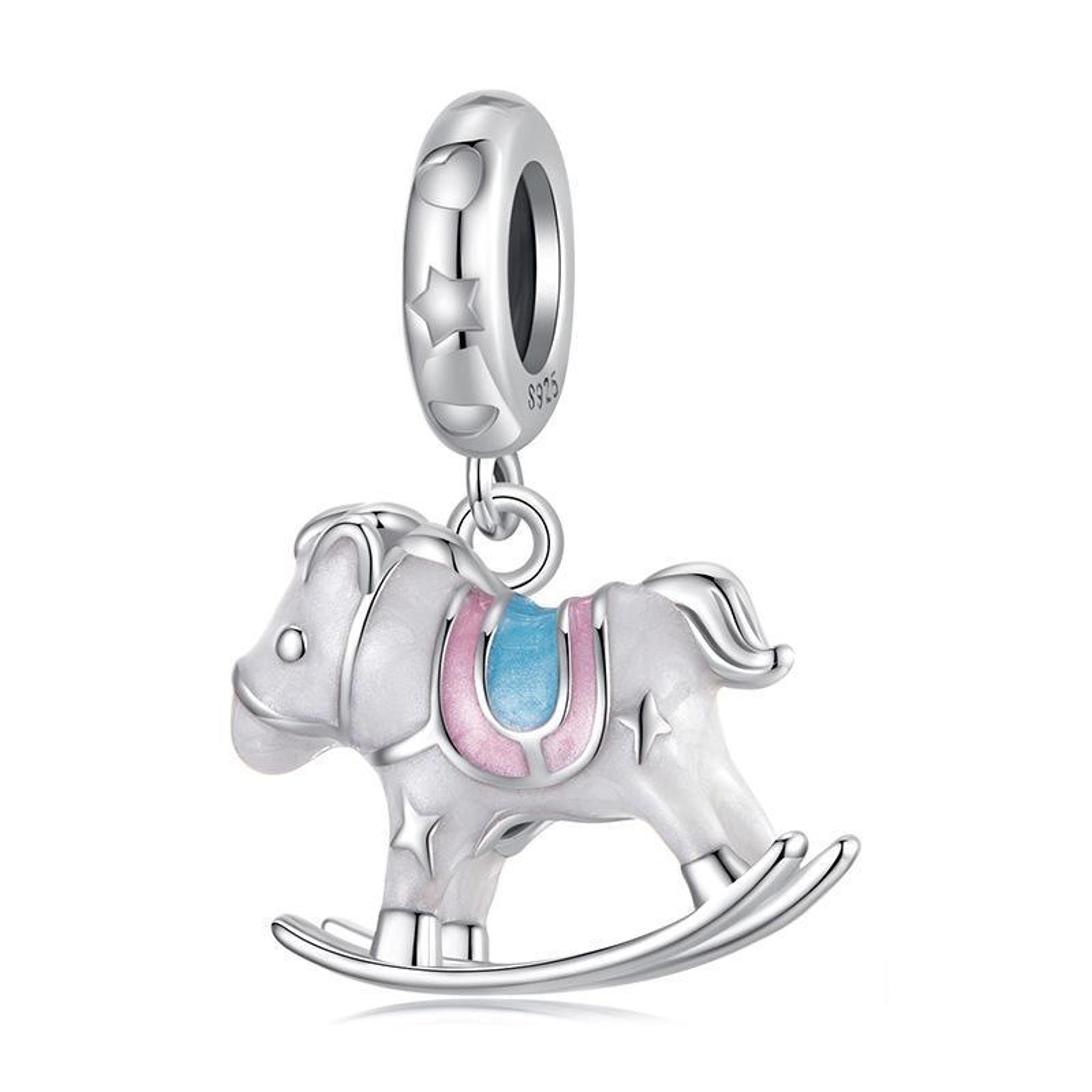 cute trojan horse pendant necklace sterling silver platinum plated charm jewelry