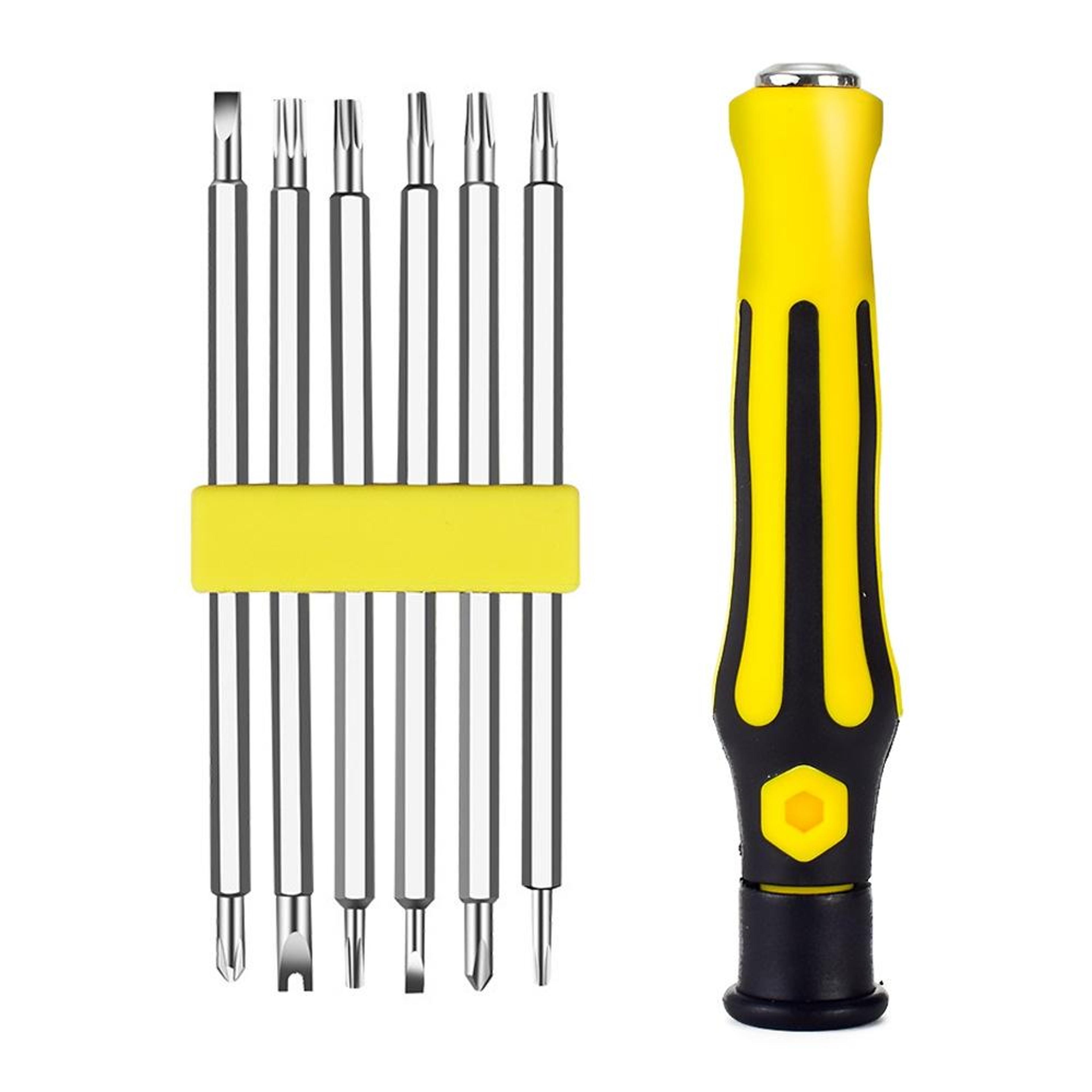 6-in-1 80mm magnetic precision screwdriver set compact multi tool repair kit