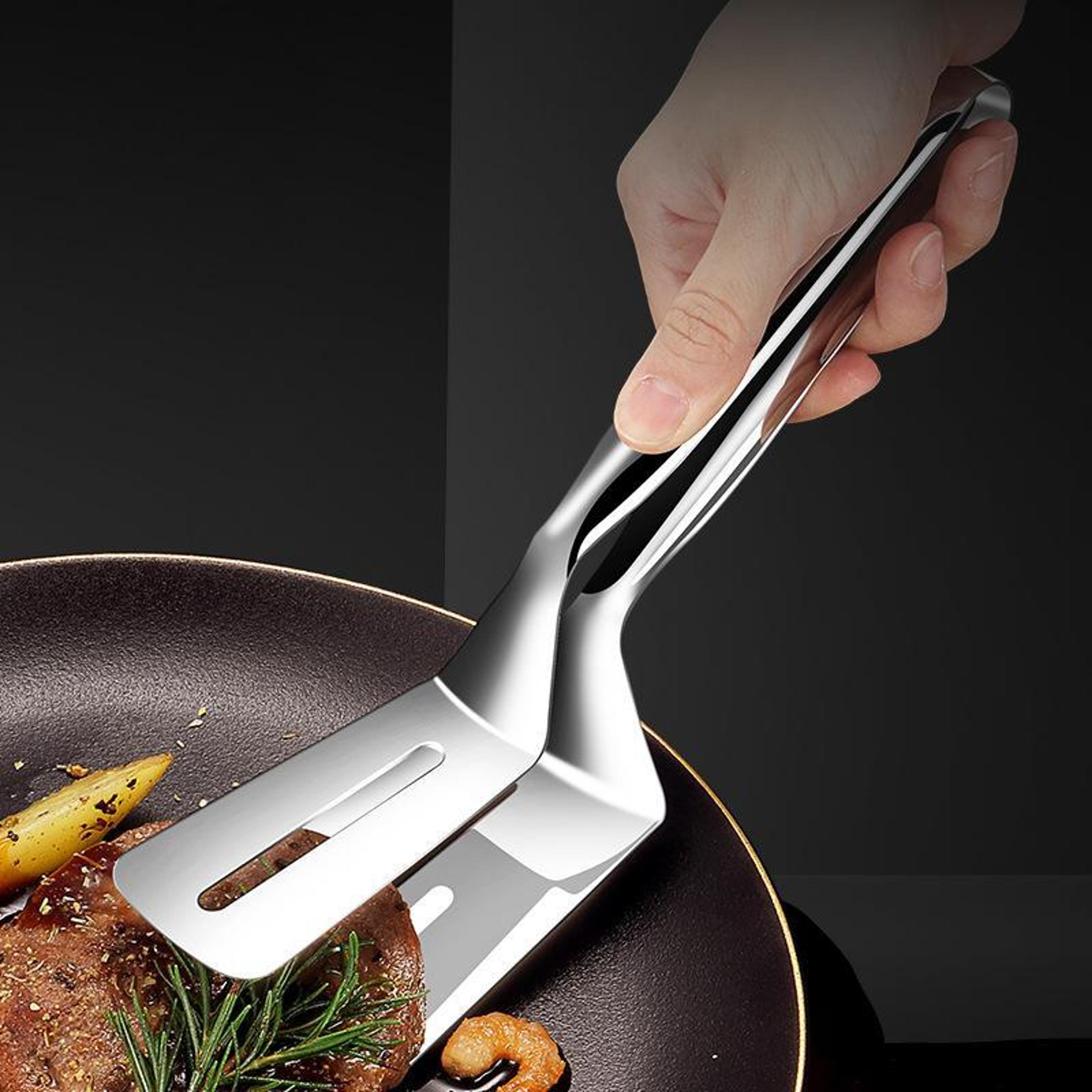 stainless steel steak tongs heavy duty kitchen food tongs for bbq serving and cooking