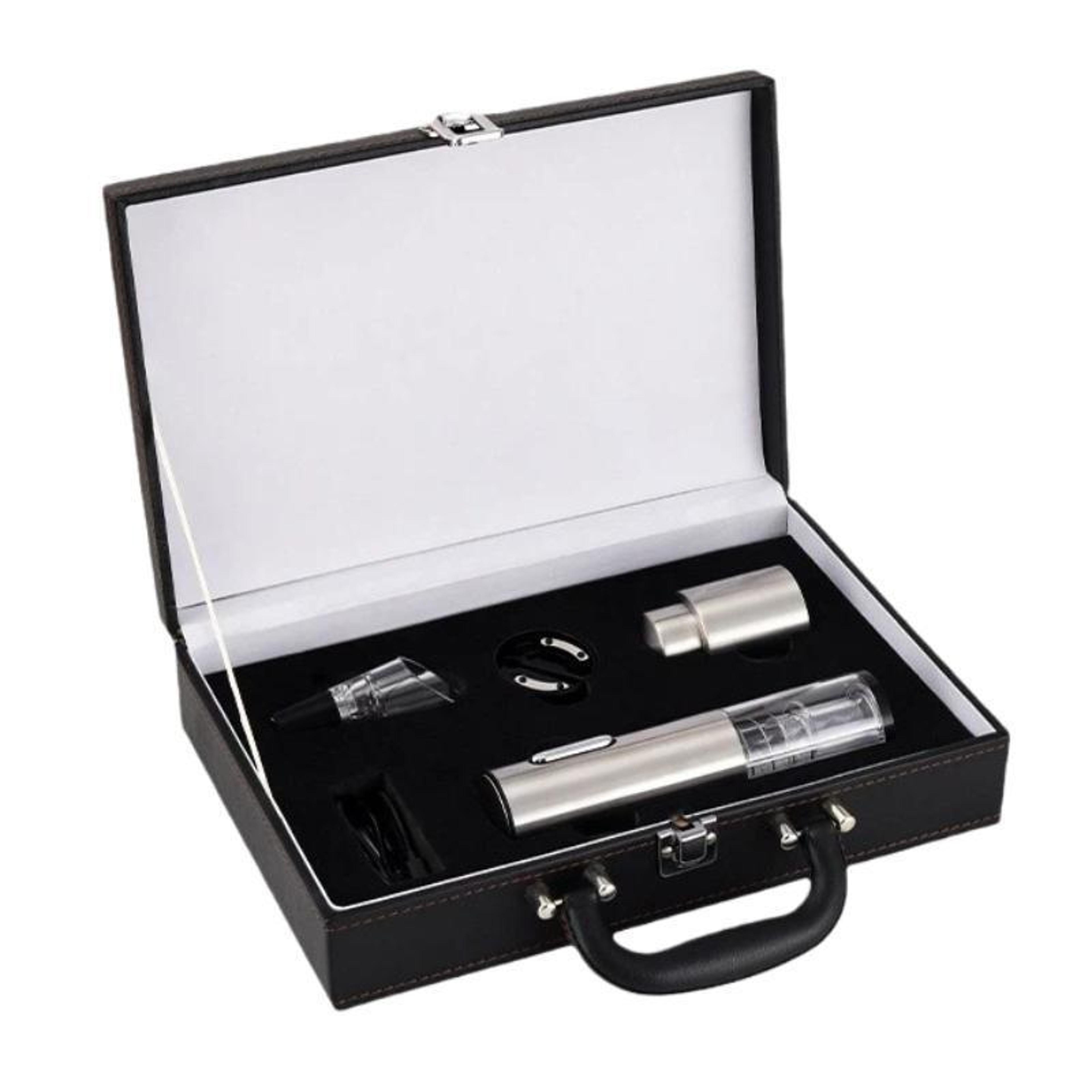 automatic electric wine opener set with foil cutter stainless steel cork remover