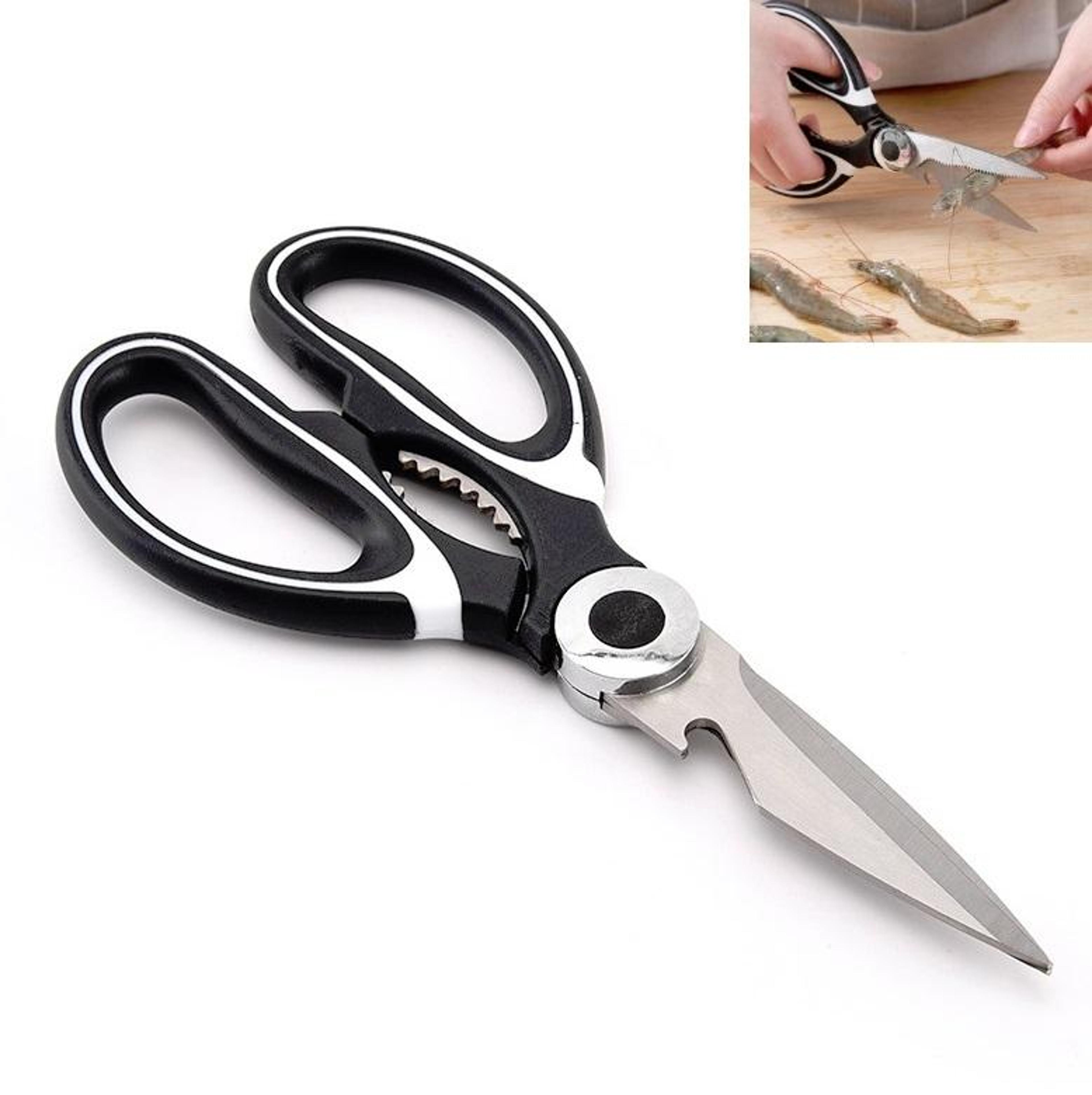 multifunctional kitchen scissors with food clamp, heavy duty kitchen scissors stainless steel