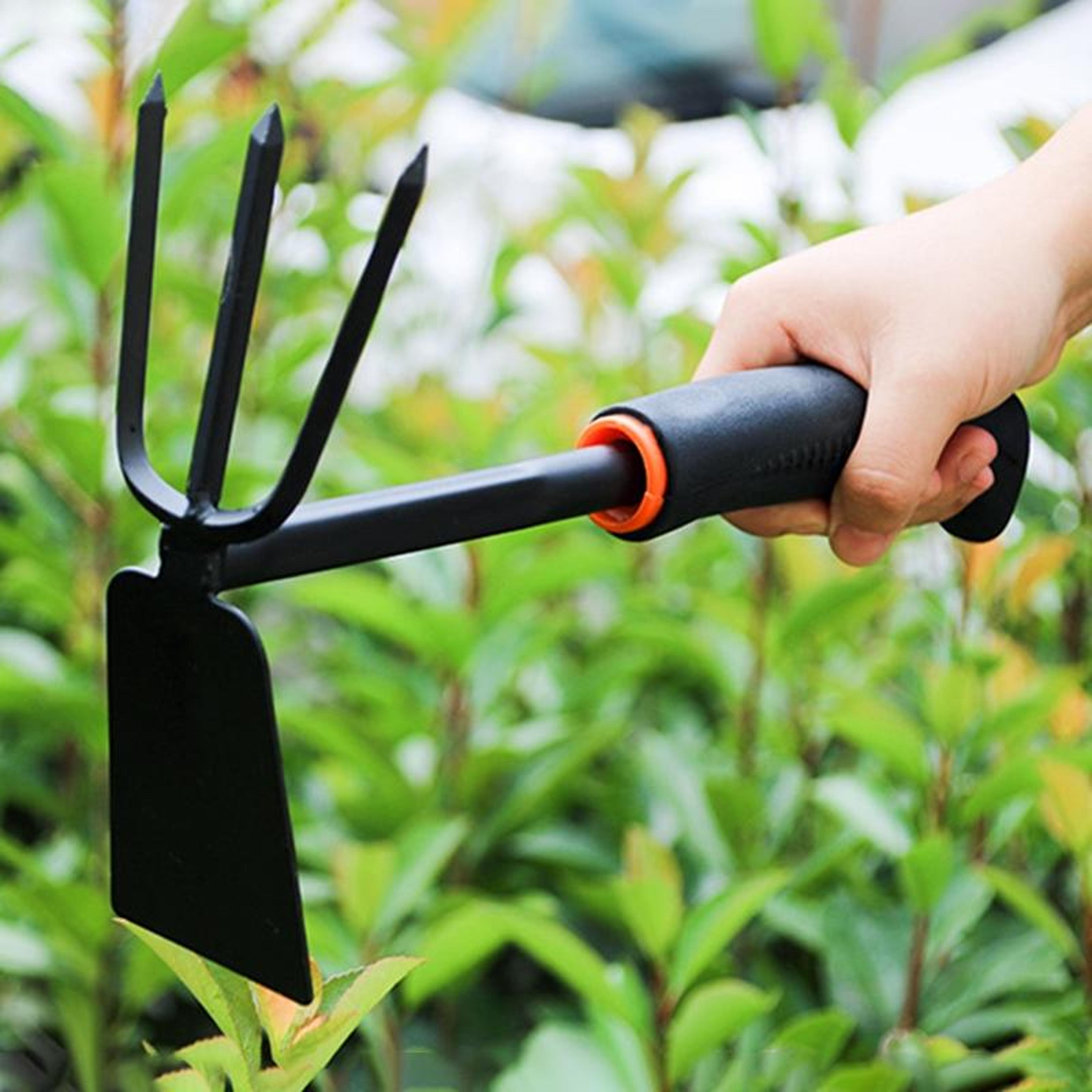 heavy duty garden hand cultivator with hoe rake tool non slip rubber grip