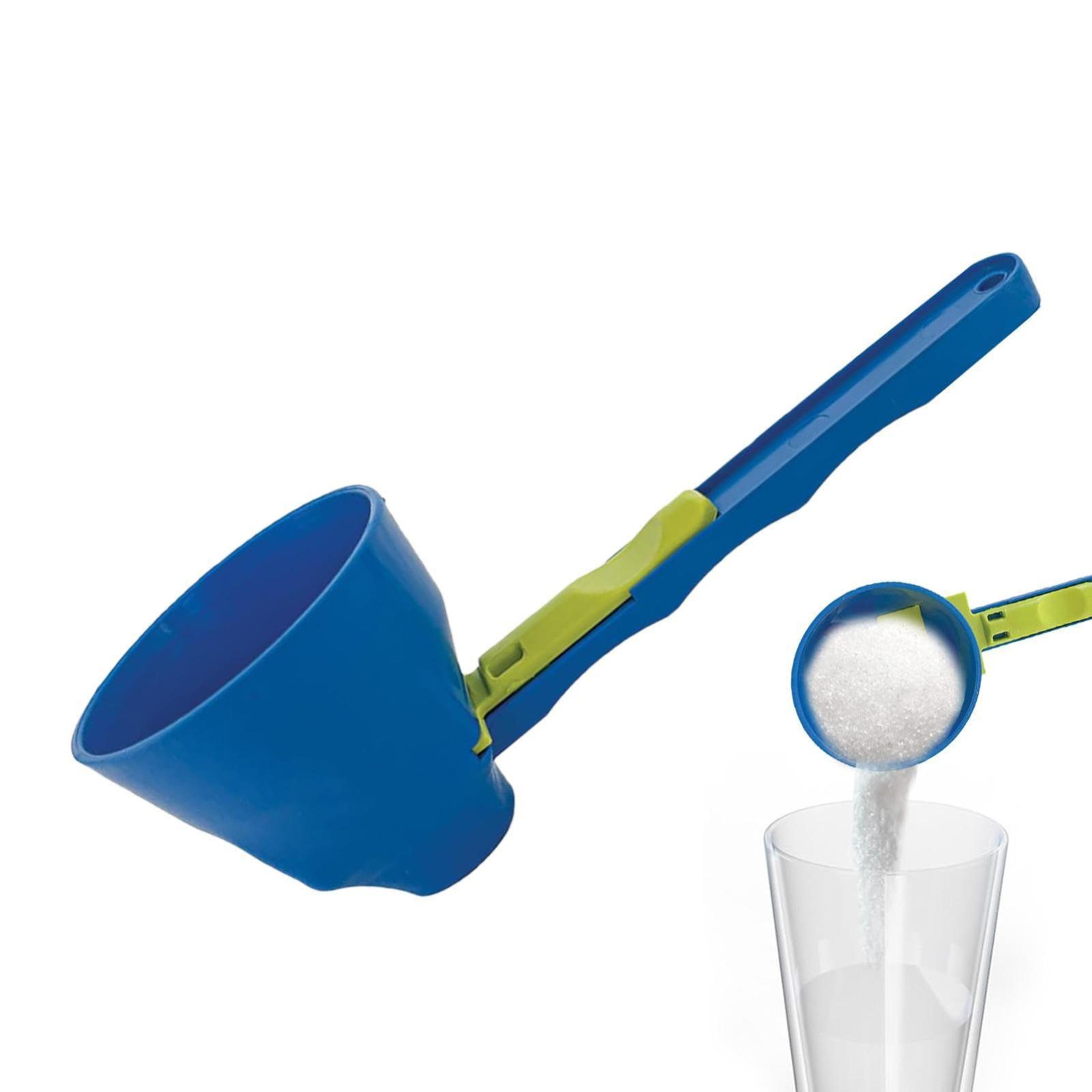 sliding funnel protein powder scoop for coffee and supplements