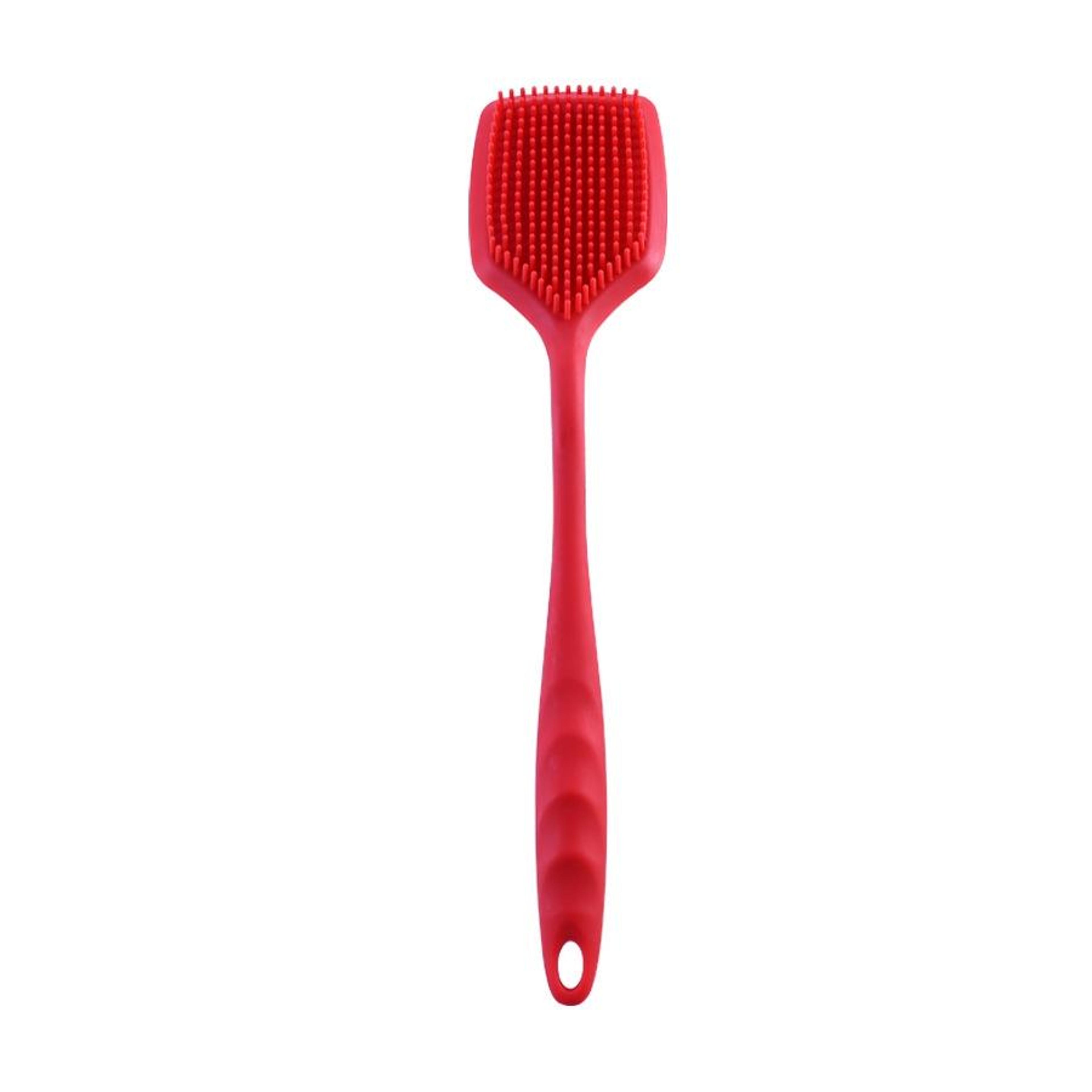 ergonomic silicone dish scrubber pot brush for non-scratch kitchen cleaning