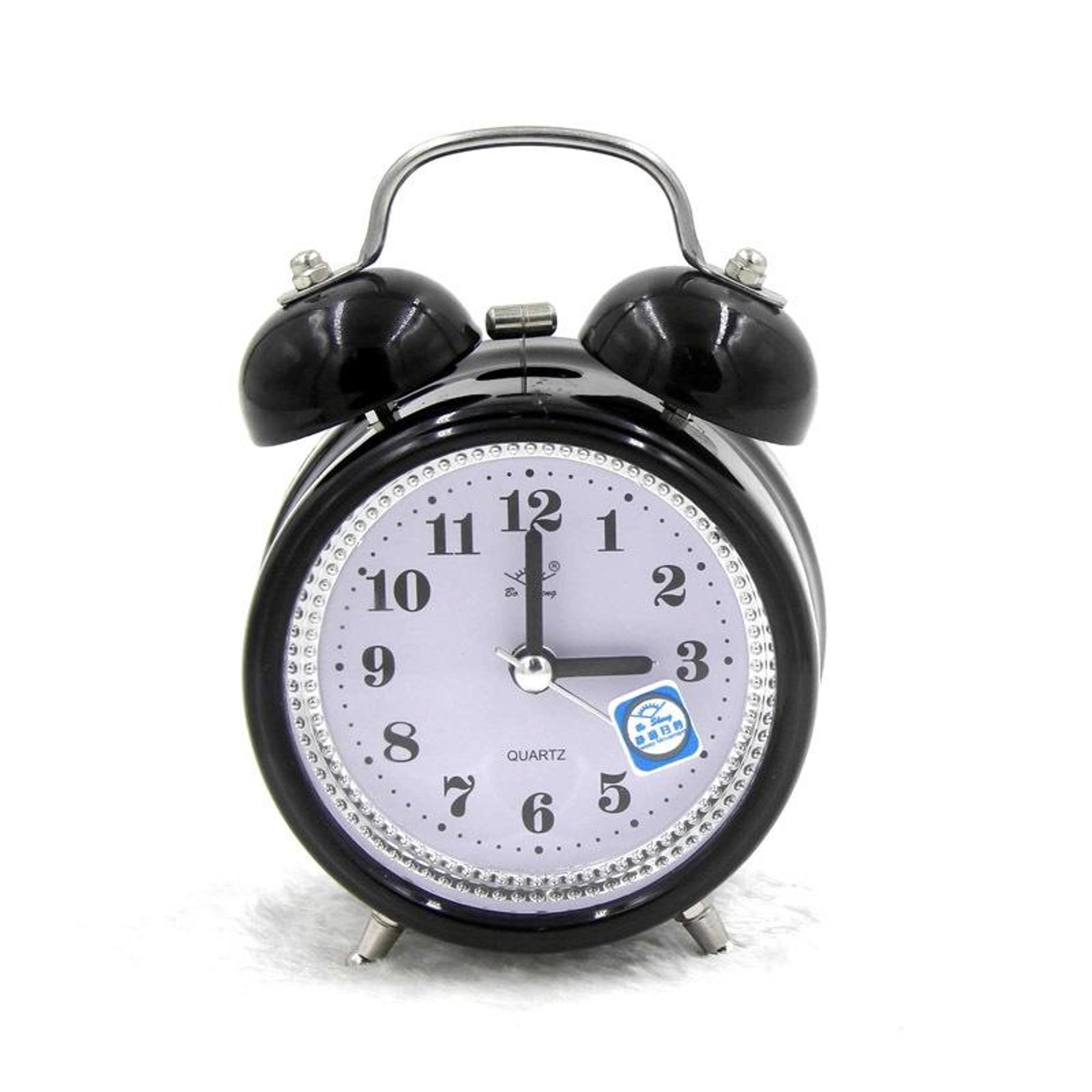 silent night metal alarm clock with night light for kids adults bedroom desk