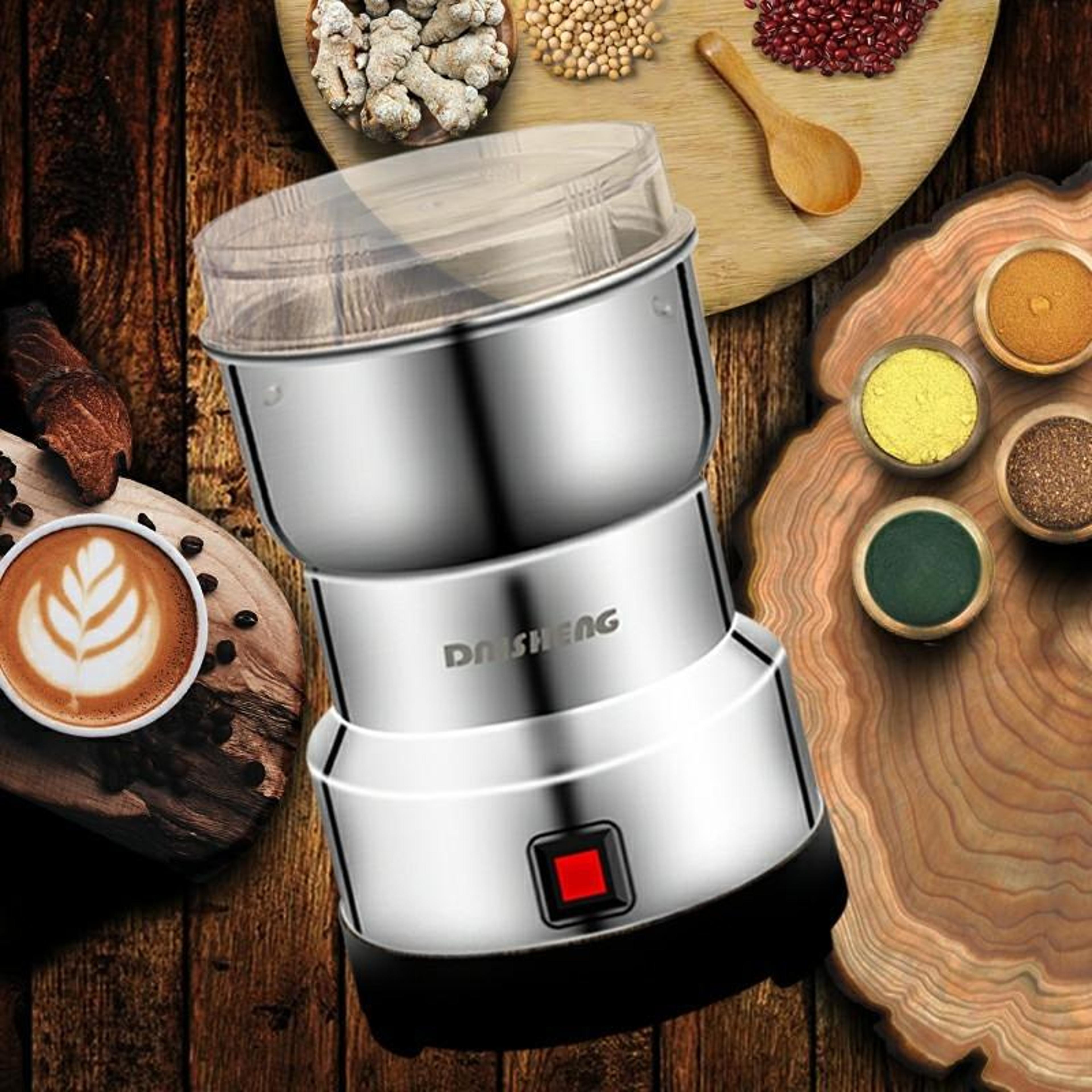 compact electric stainless steel grinder for herbs, spices & grains, 200w household powder grinder machine