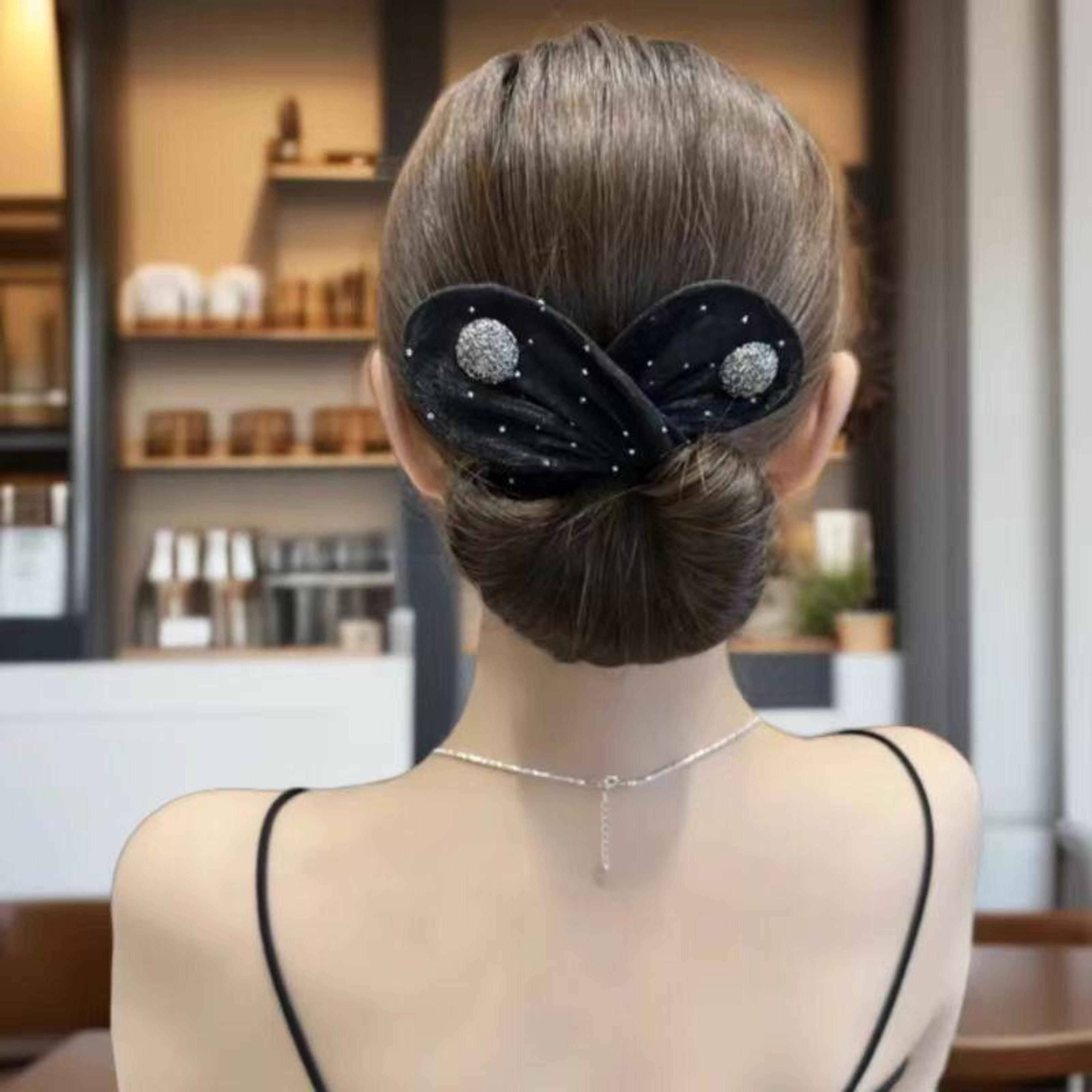 quick twist bow hair clip for easy bun and updo styling tool