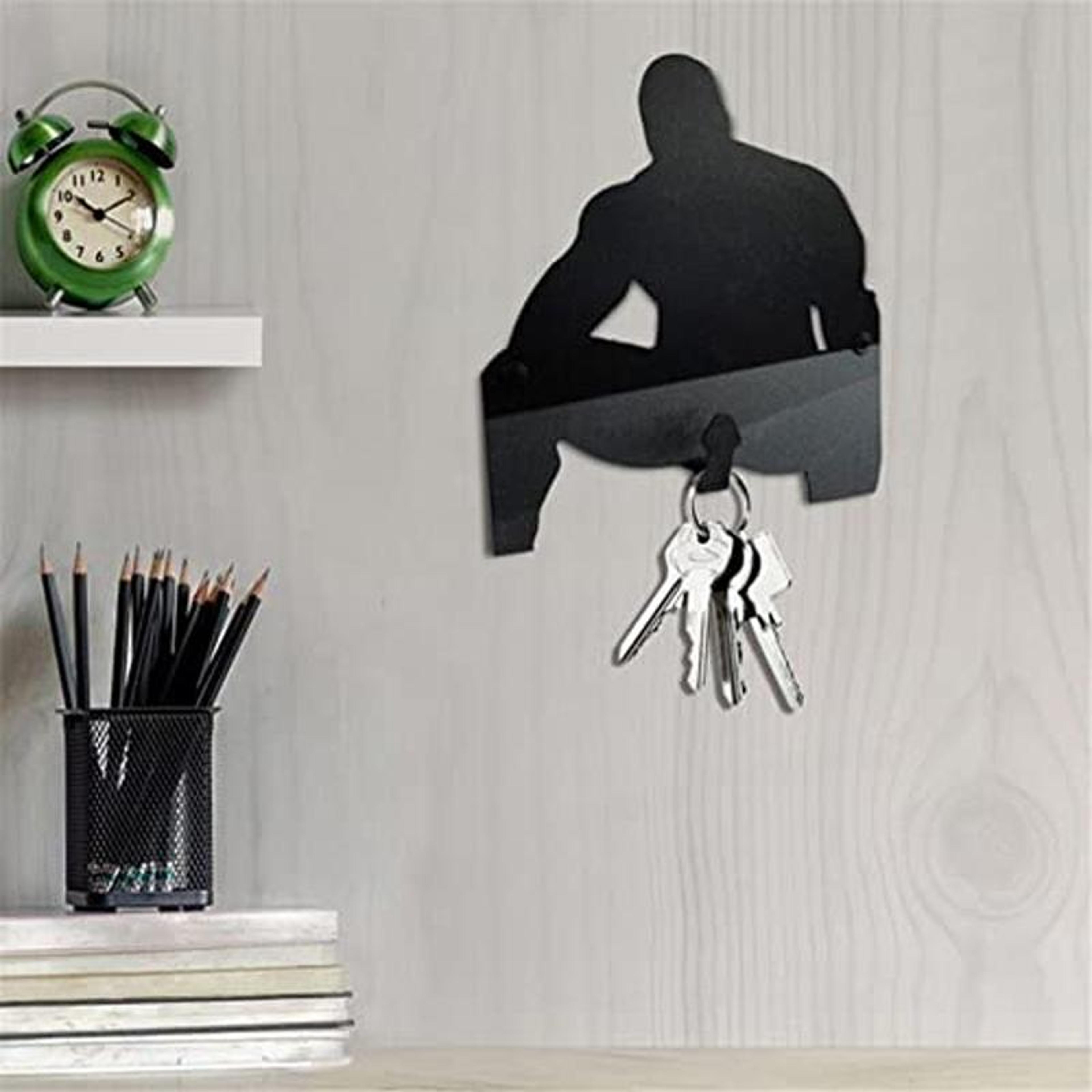 muscle man wall key holder rack funny decorative hook organizer for keys and small items