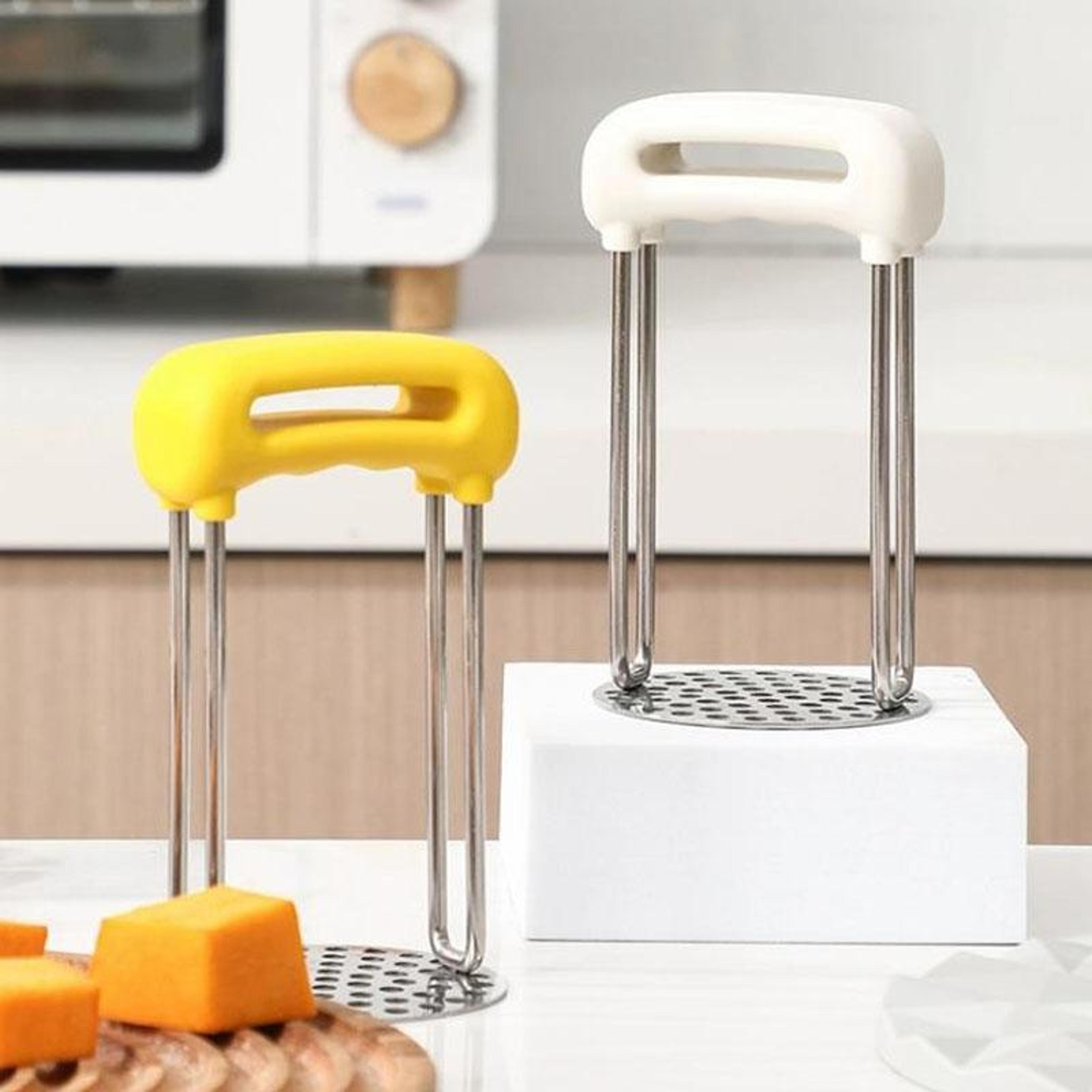stainless steel potato masher press ergonomic handle heavy duty kitchen tool