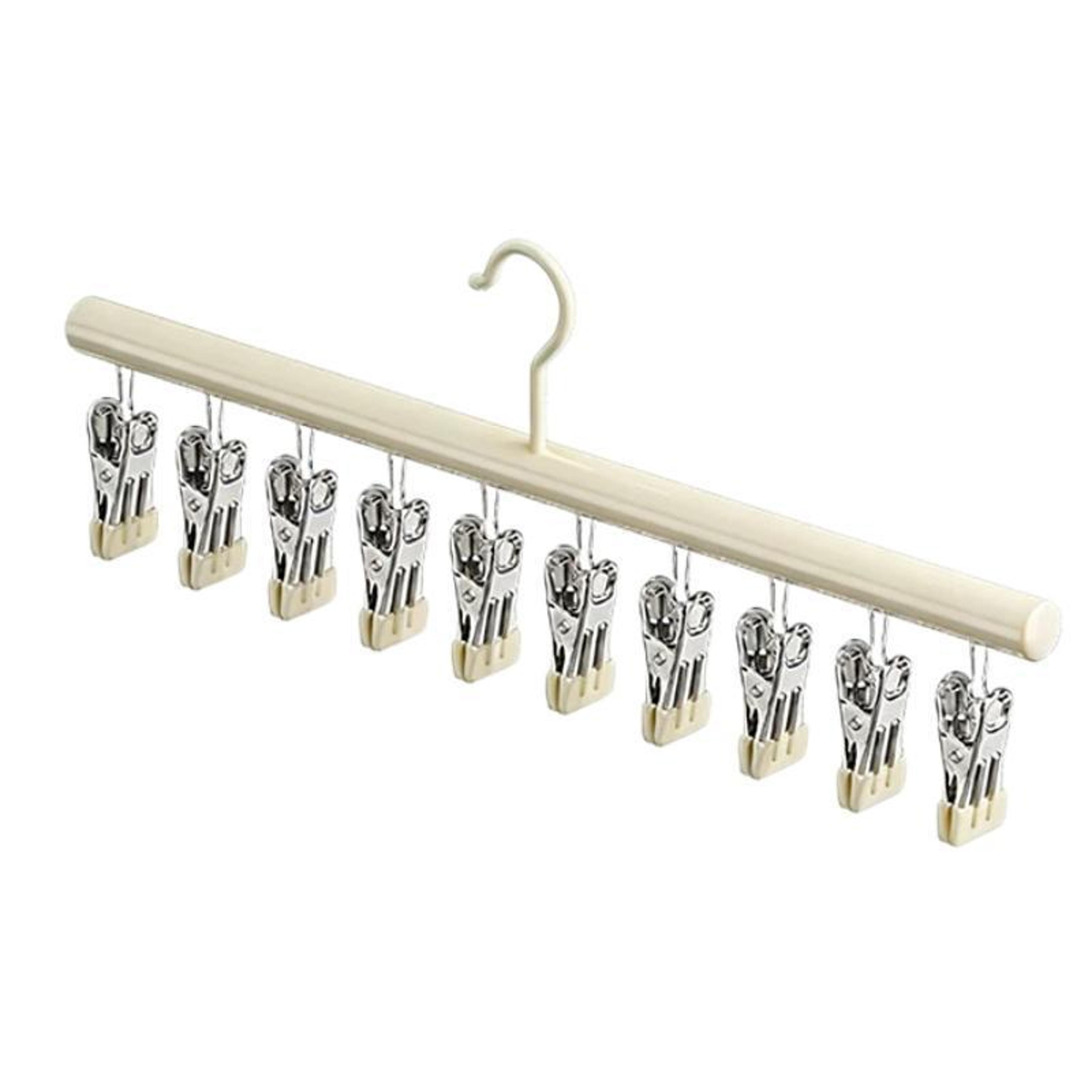 stainless steel sock drying rack with clips, space saving non slip laundry hanger